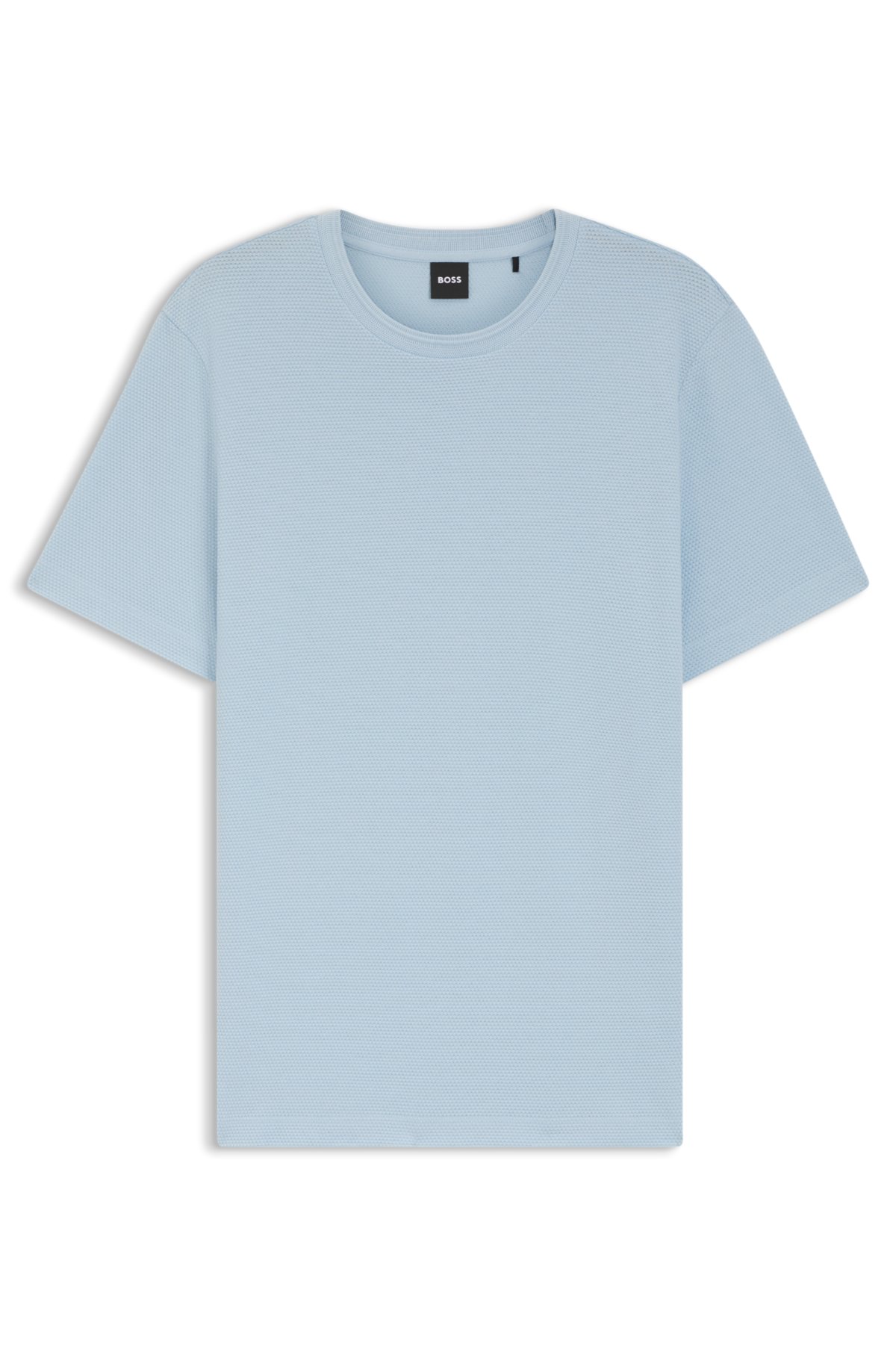 Bubble-jacquard structure T-shirt in a cotton blend