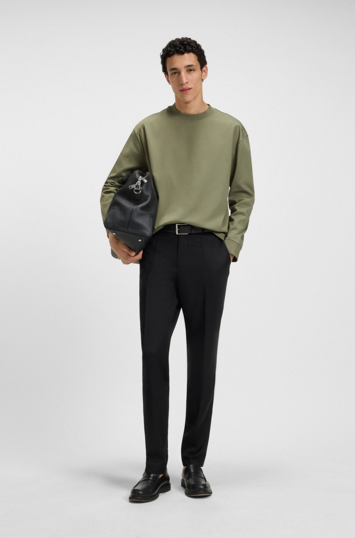 Mercerised-cotton T-shirt in a relaxed fit