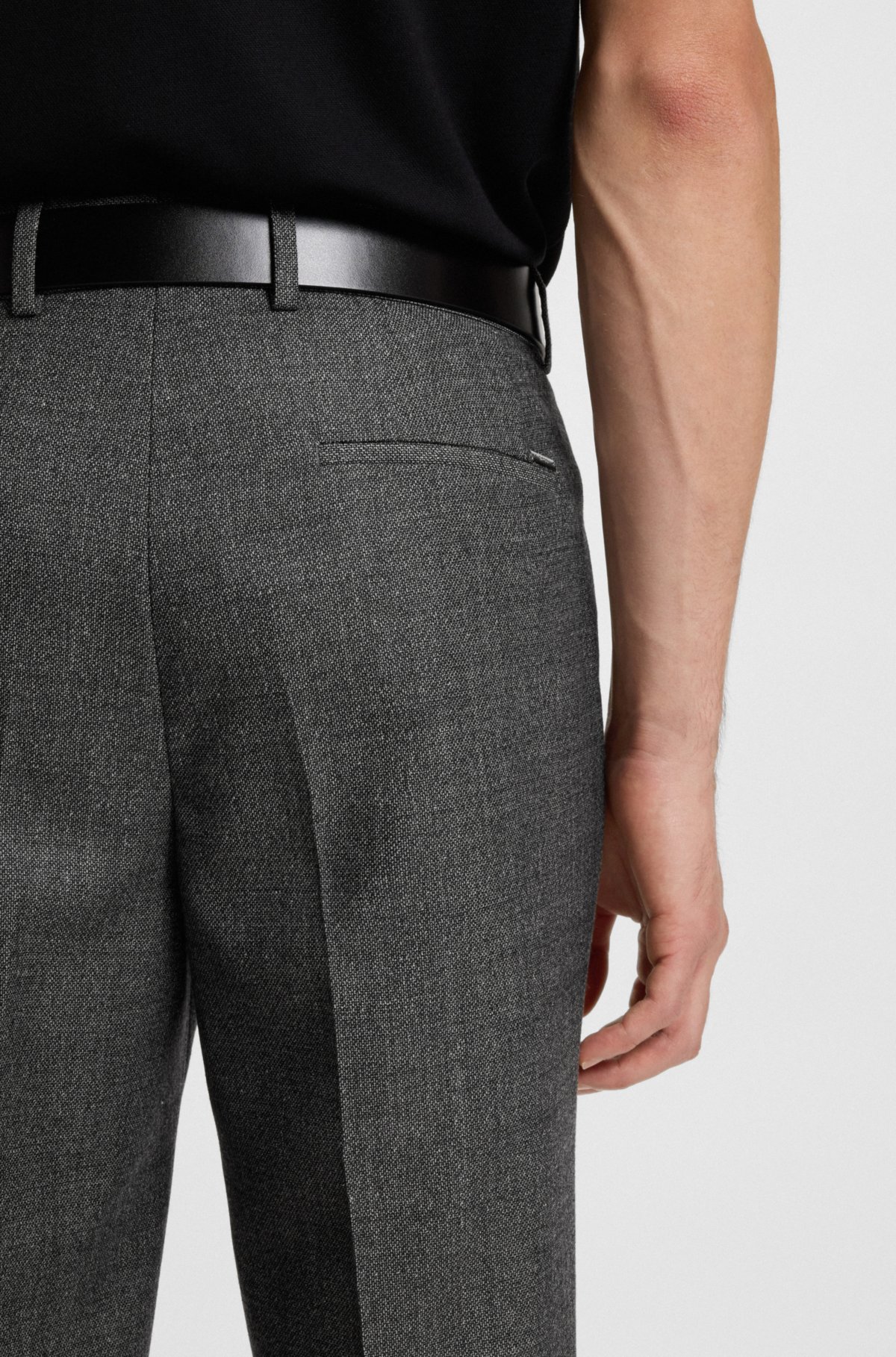 Formal trousers in micro-patterned virgin wool