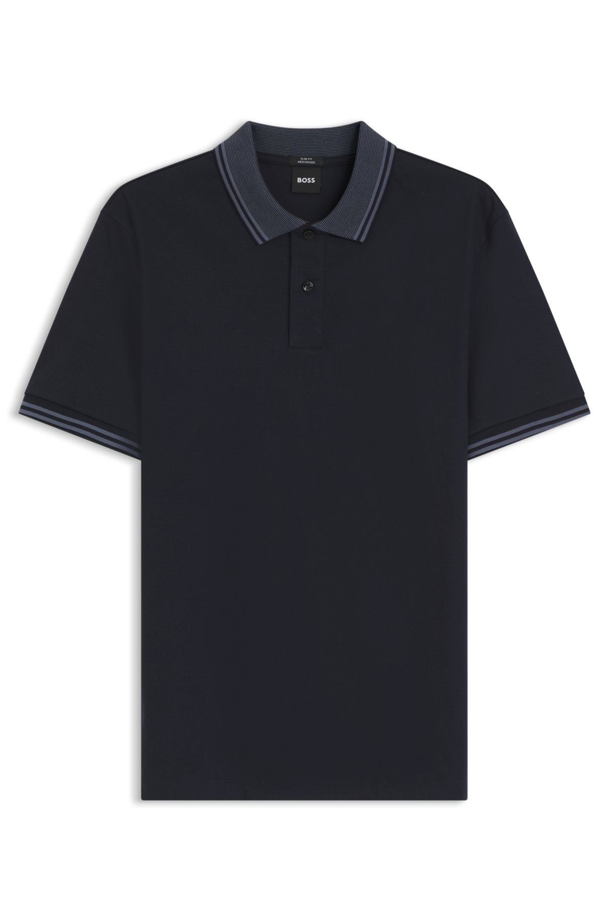 Stripe-trim slim-fit polo shirt in mercerised cotton