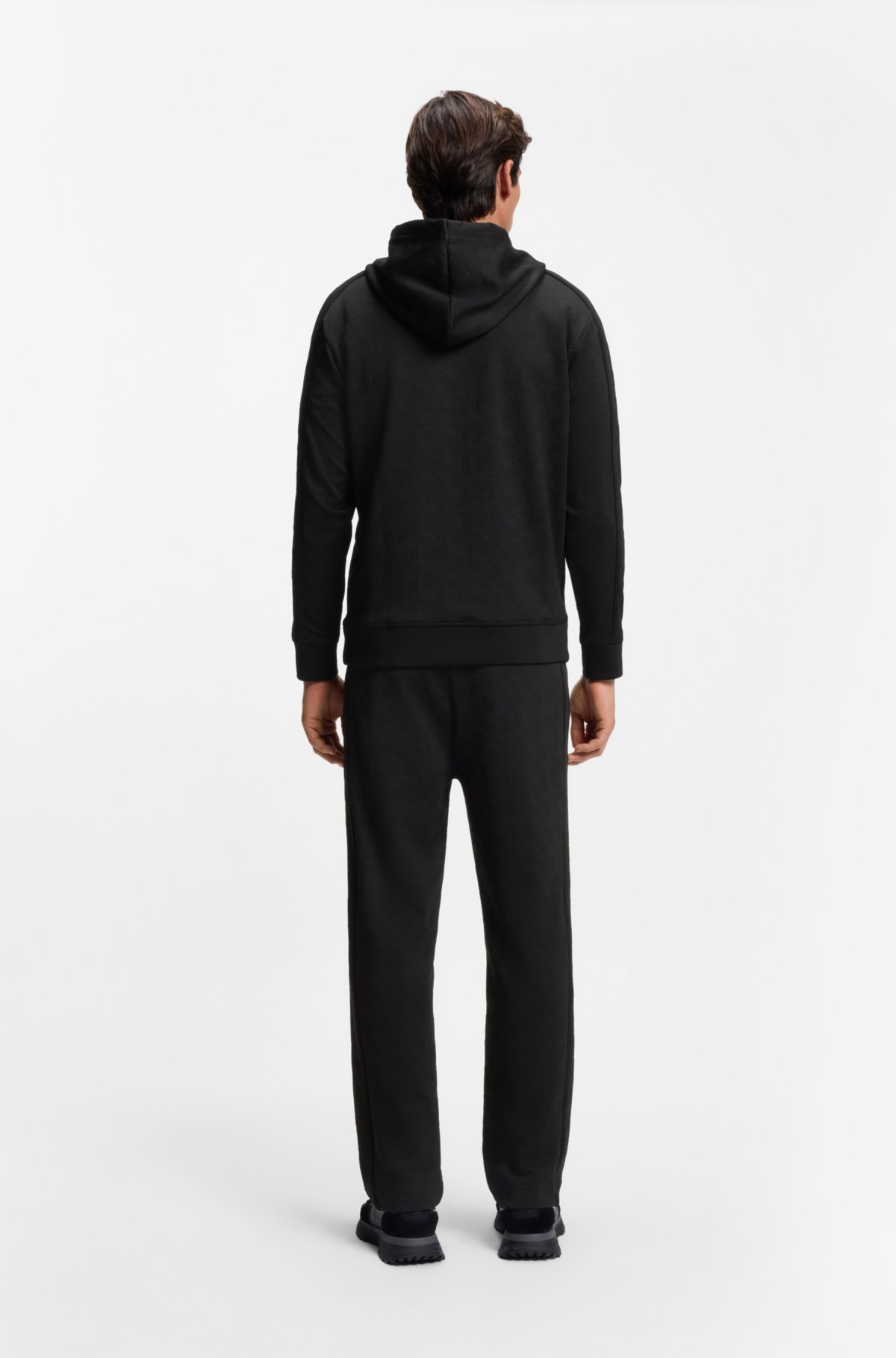 Quilted-jacquard hoodie in a regular fit