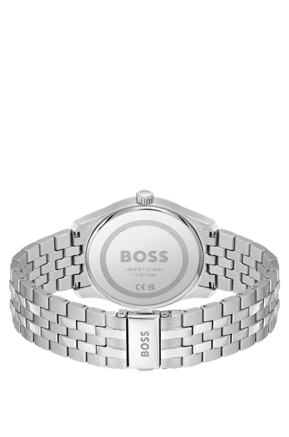PRINCIPLE Link-bracelet watch with gray patterned dial