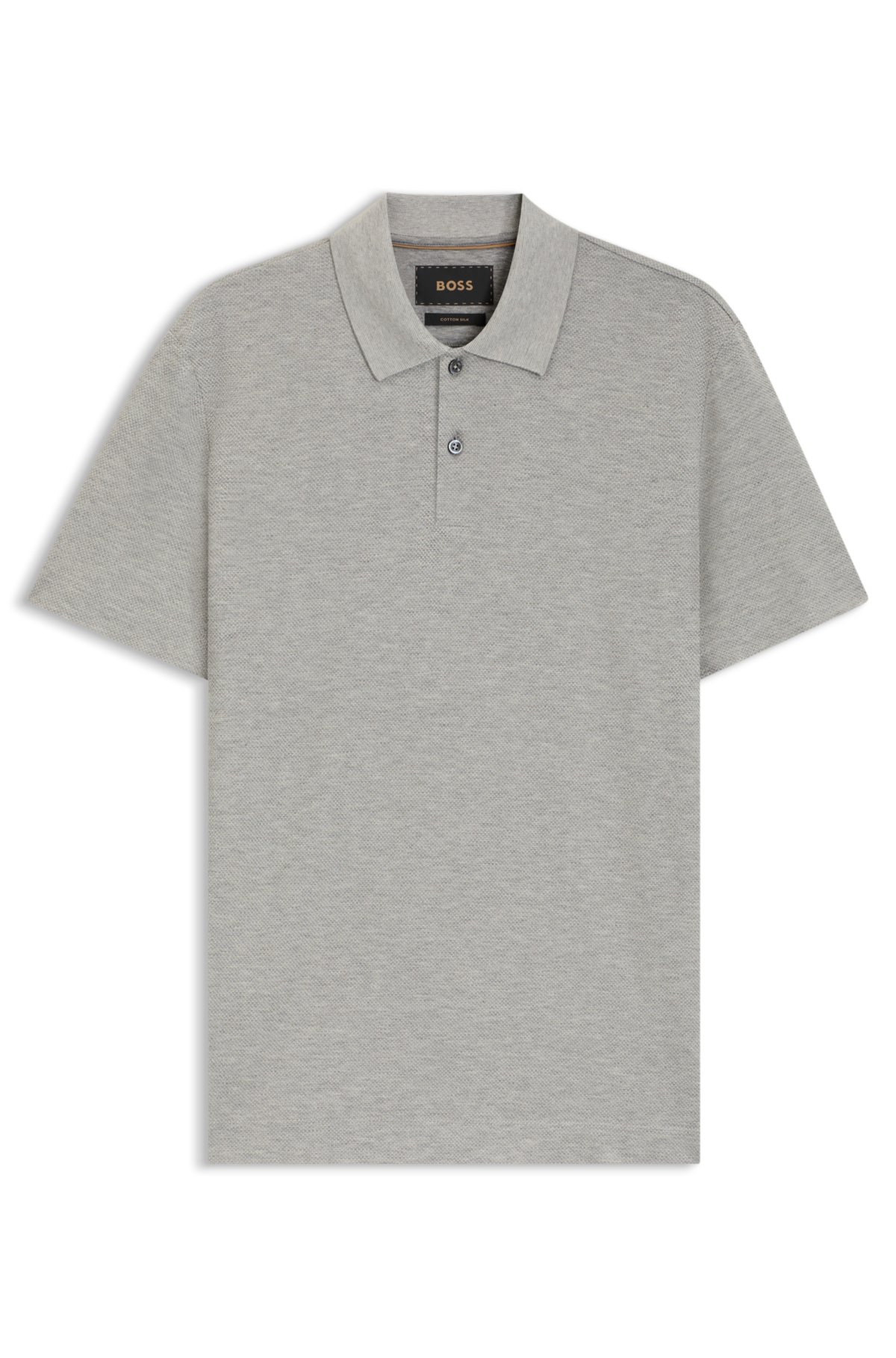 Cotton-silk polo shirt in a regular fit