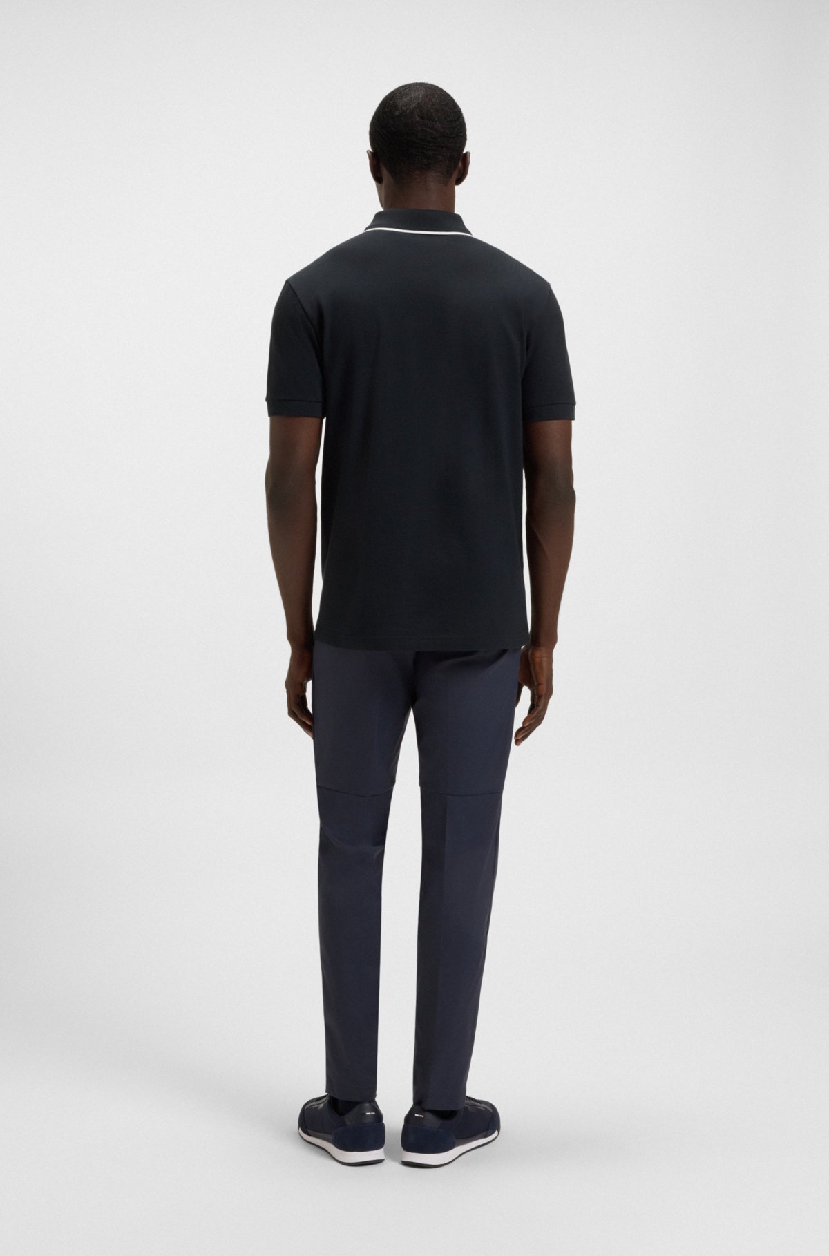 Quick-dry polo shirt in stretch cotton