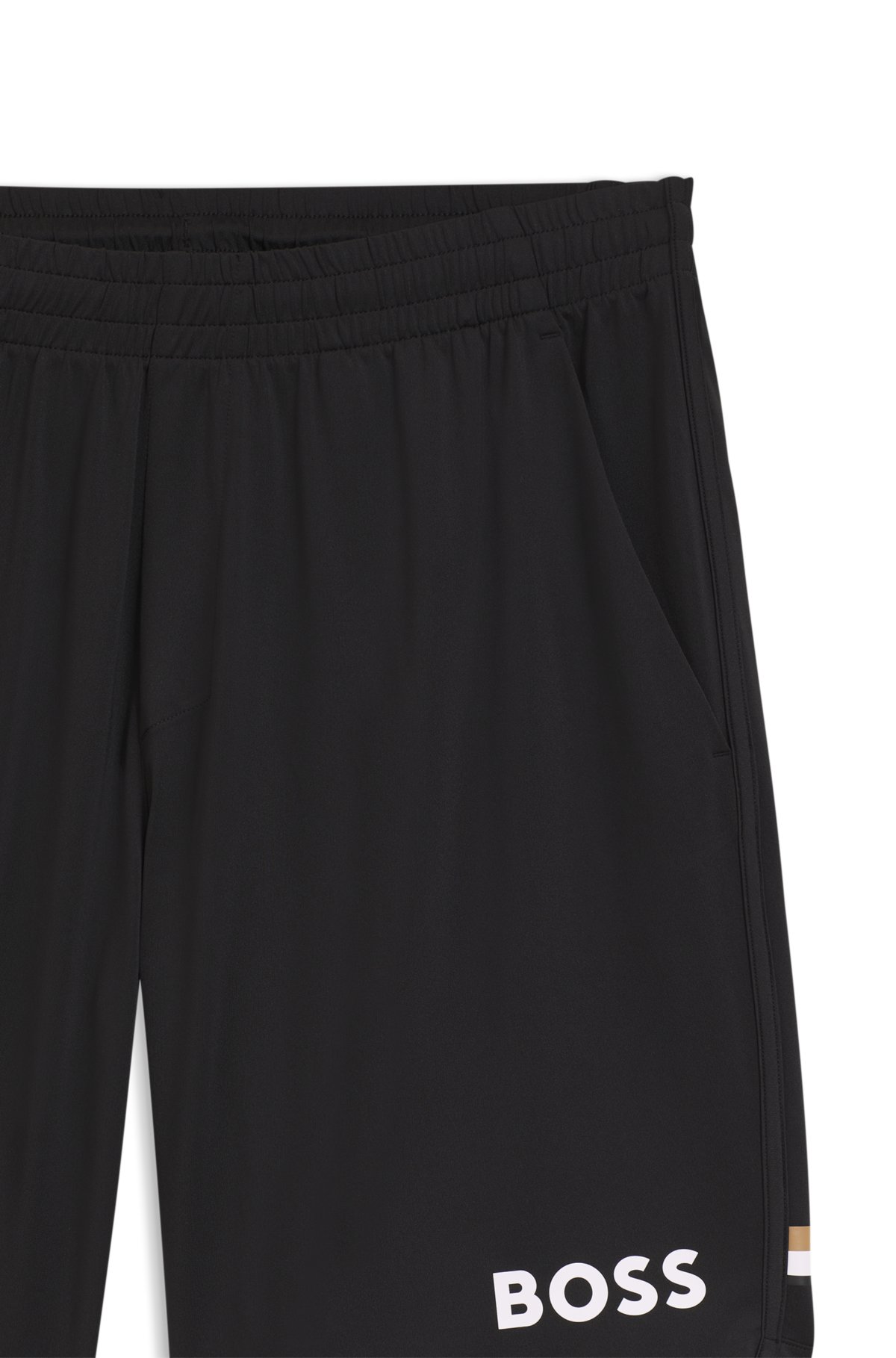 Stretch-jersey logo shorts with hidden drawstring