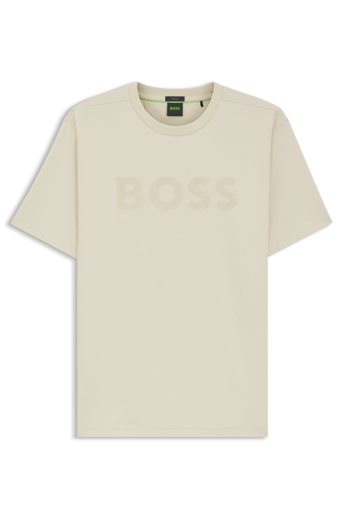 Tonal-logo T-shirt in stretch cotton