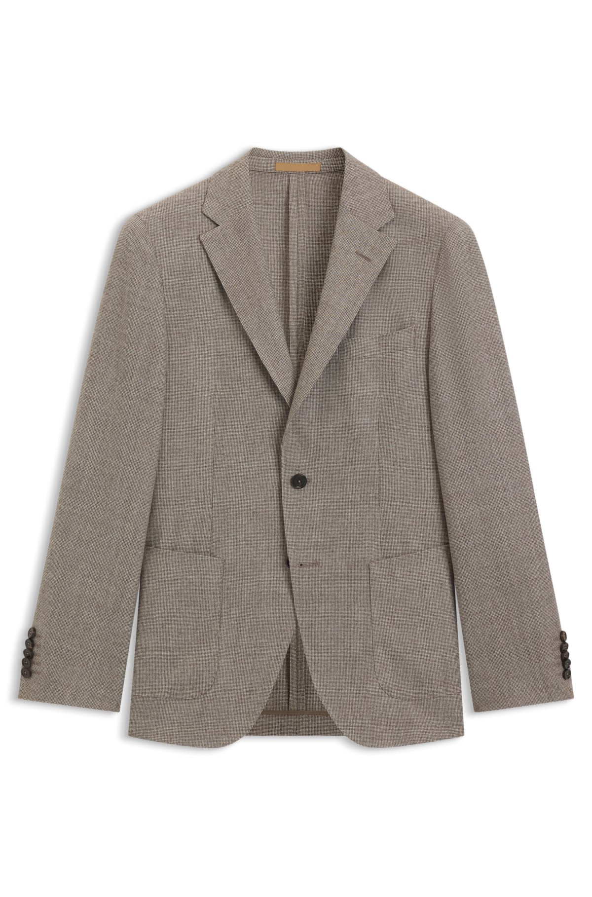 Micro-patterned slim-fit jacket in virgin wool
