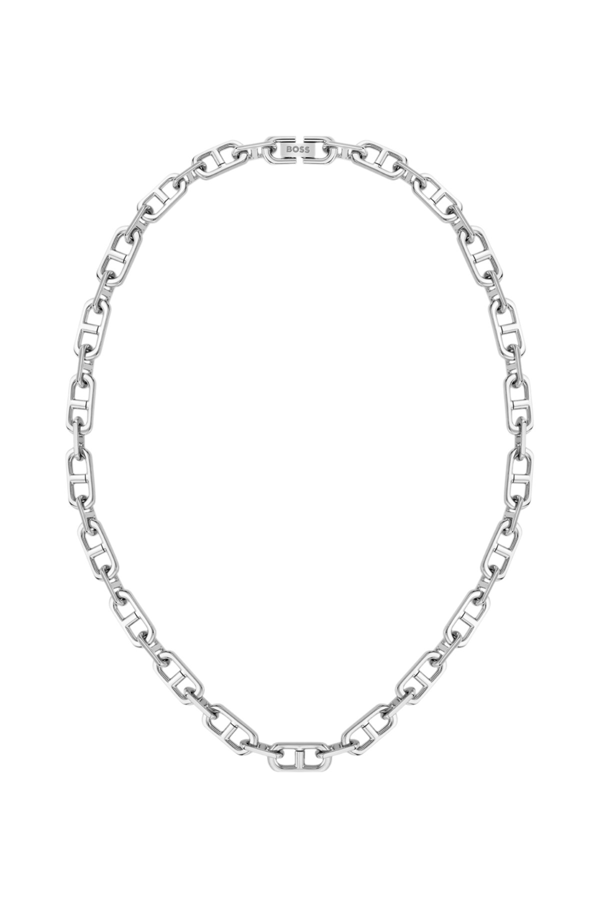 Polished and brushed chain necklace