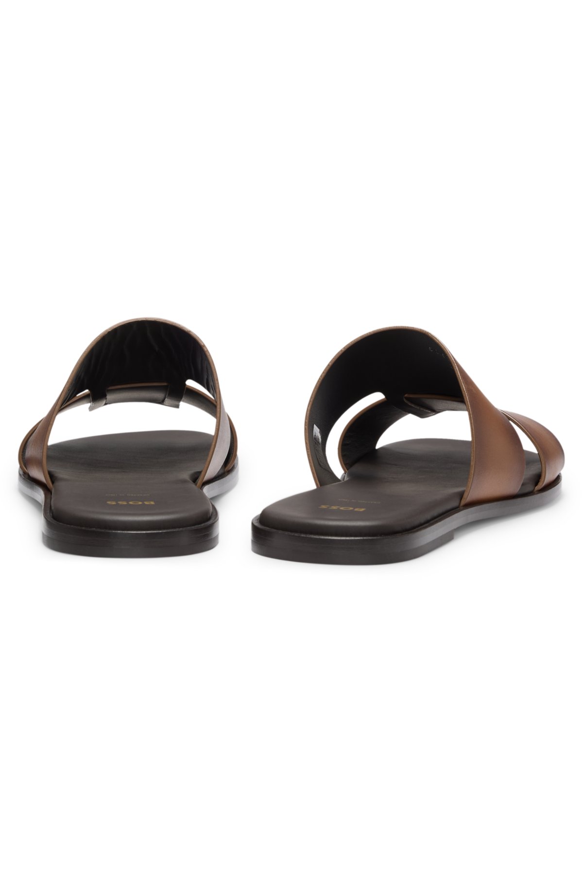 Leather slides made in Italy