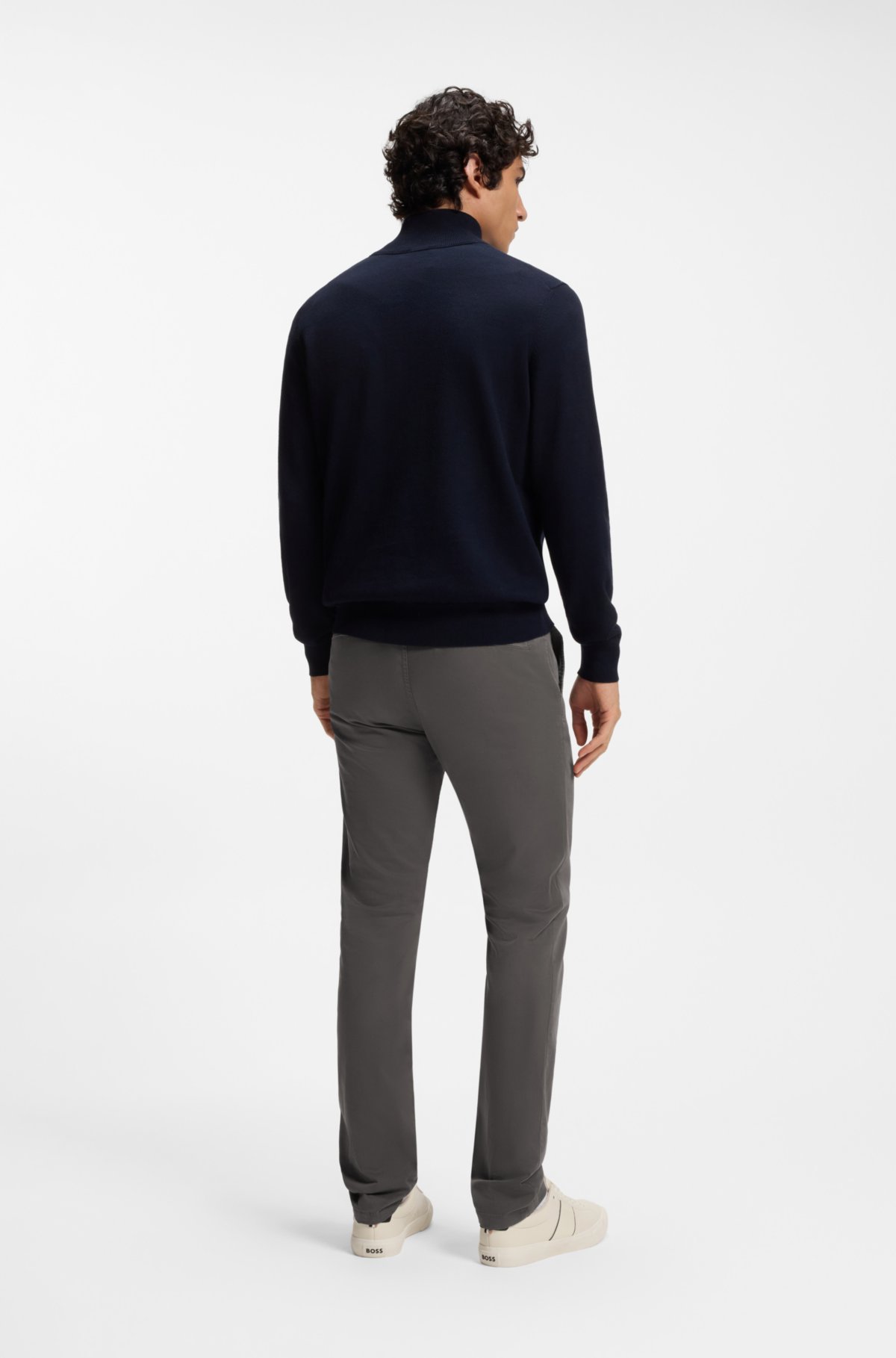 Slim-fit chinos in stretch-cotton satin