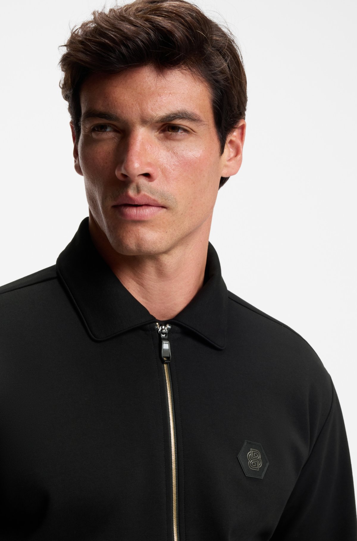 Cotton-blend zip-up sweatshirt with Double B monogram
