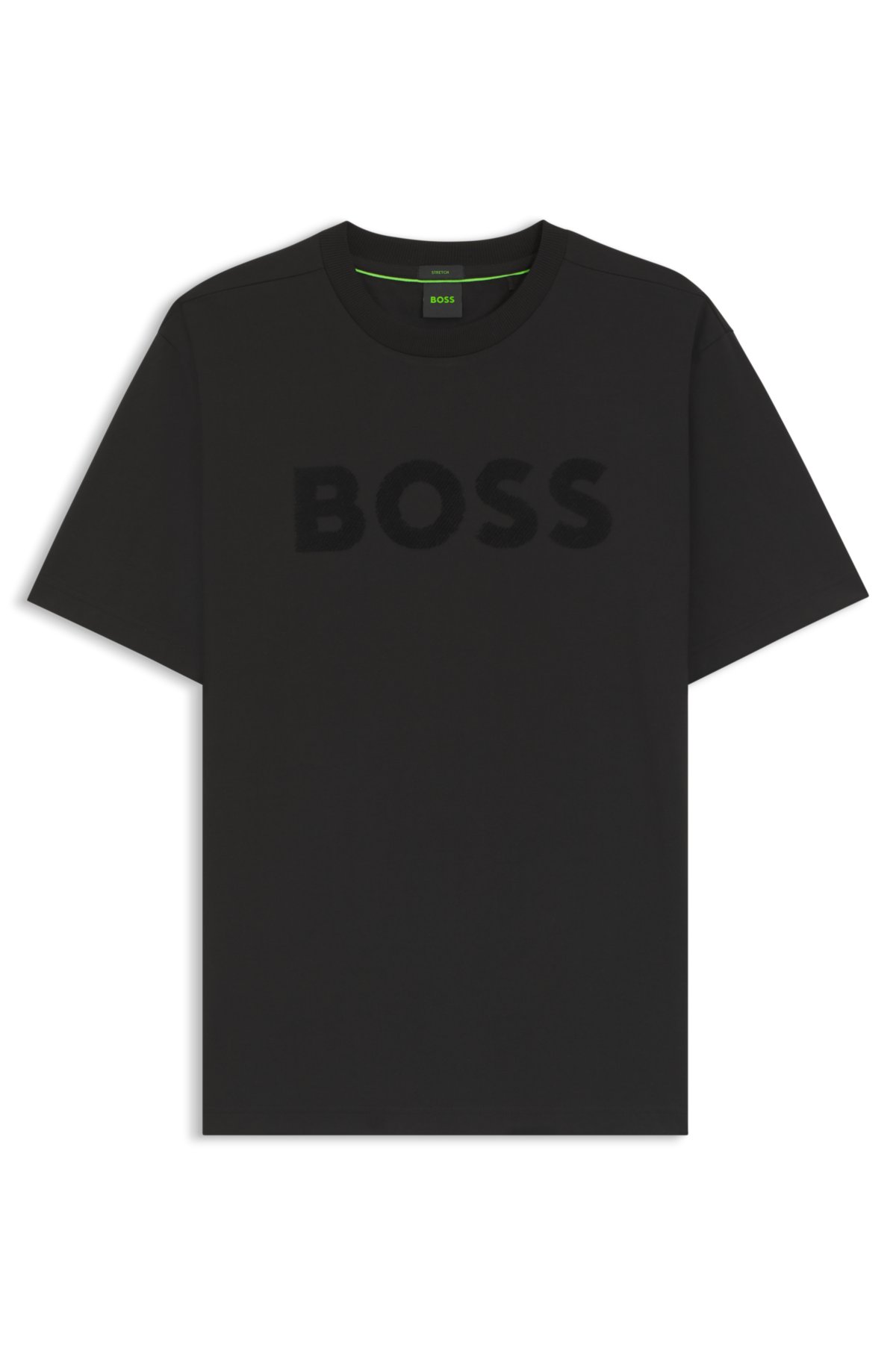 Tonal-logo T-shirt in stretch cotton