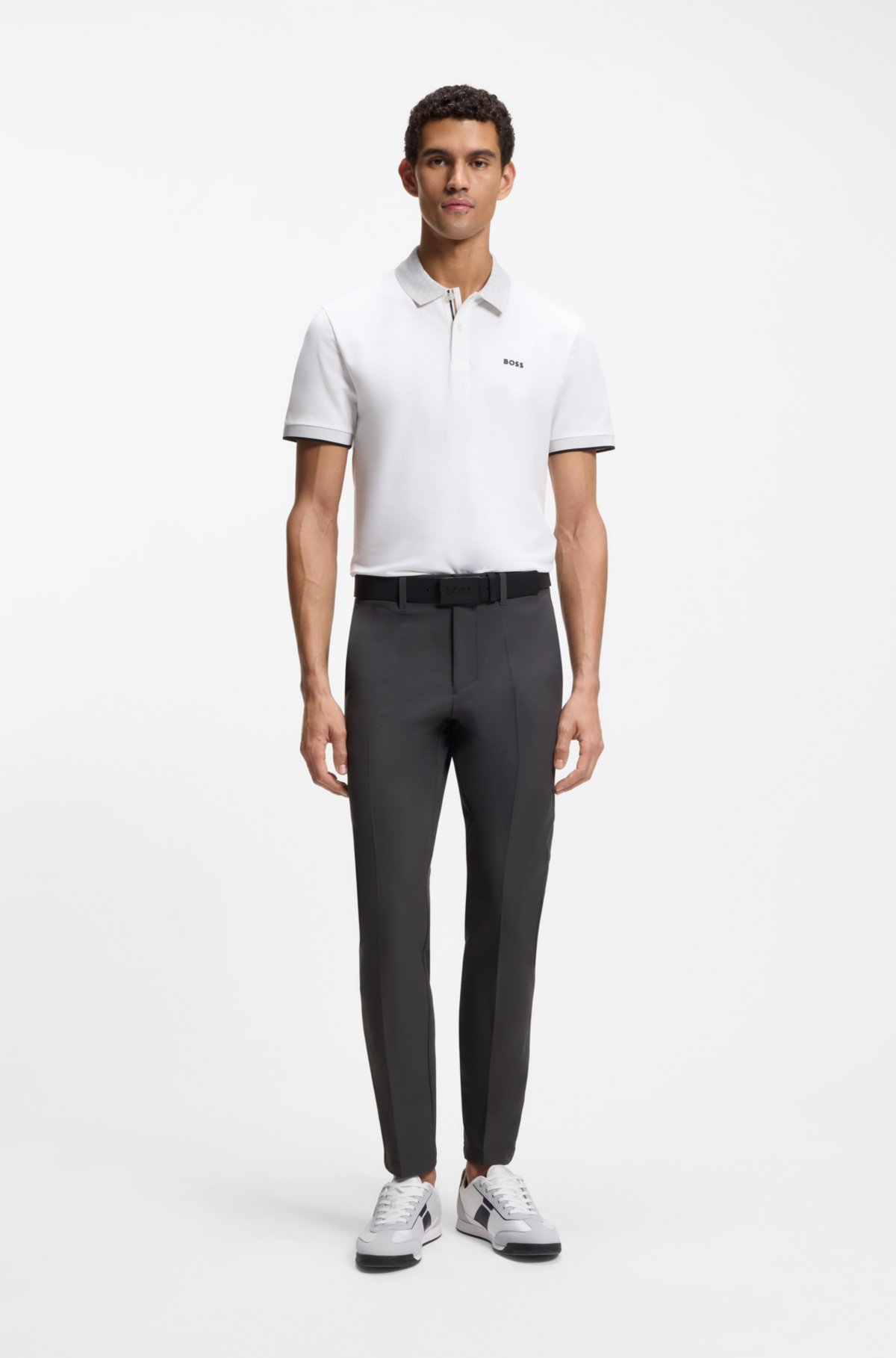 Slim-fit pants in water-repellent stretch fabric
