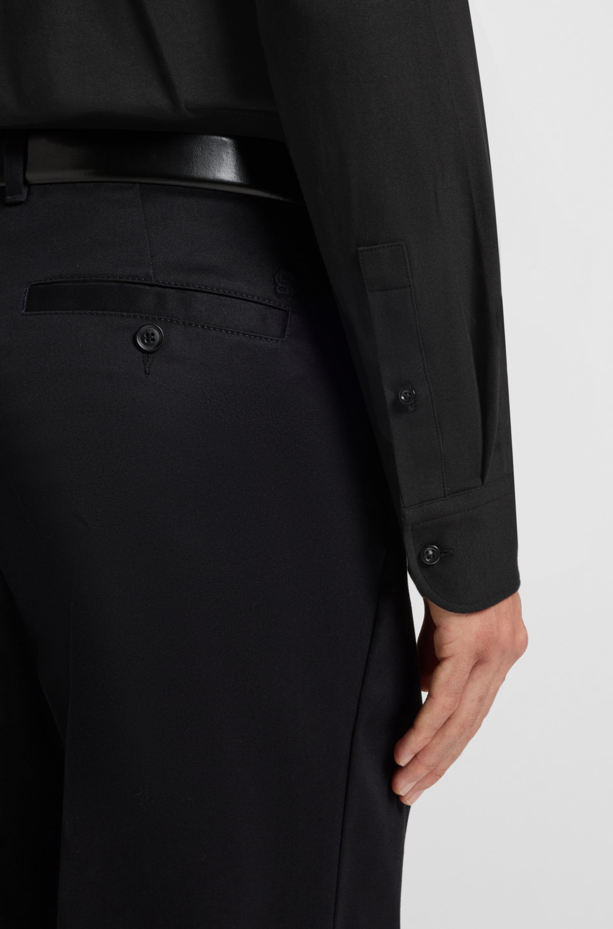 Slim-fit shirt in melange stretch cotton