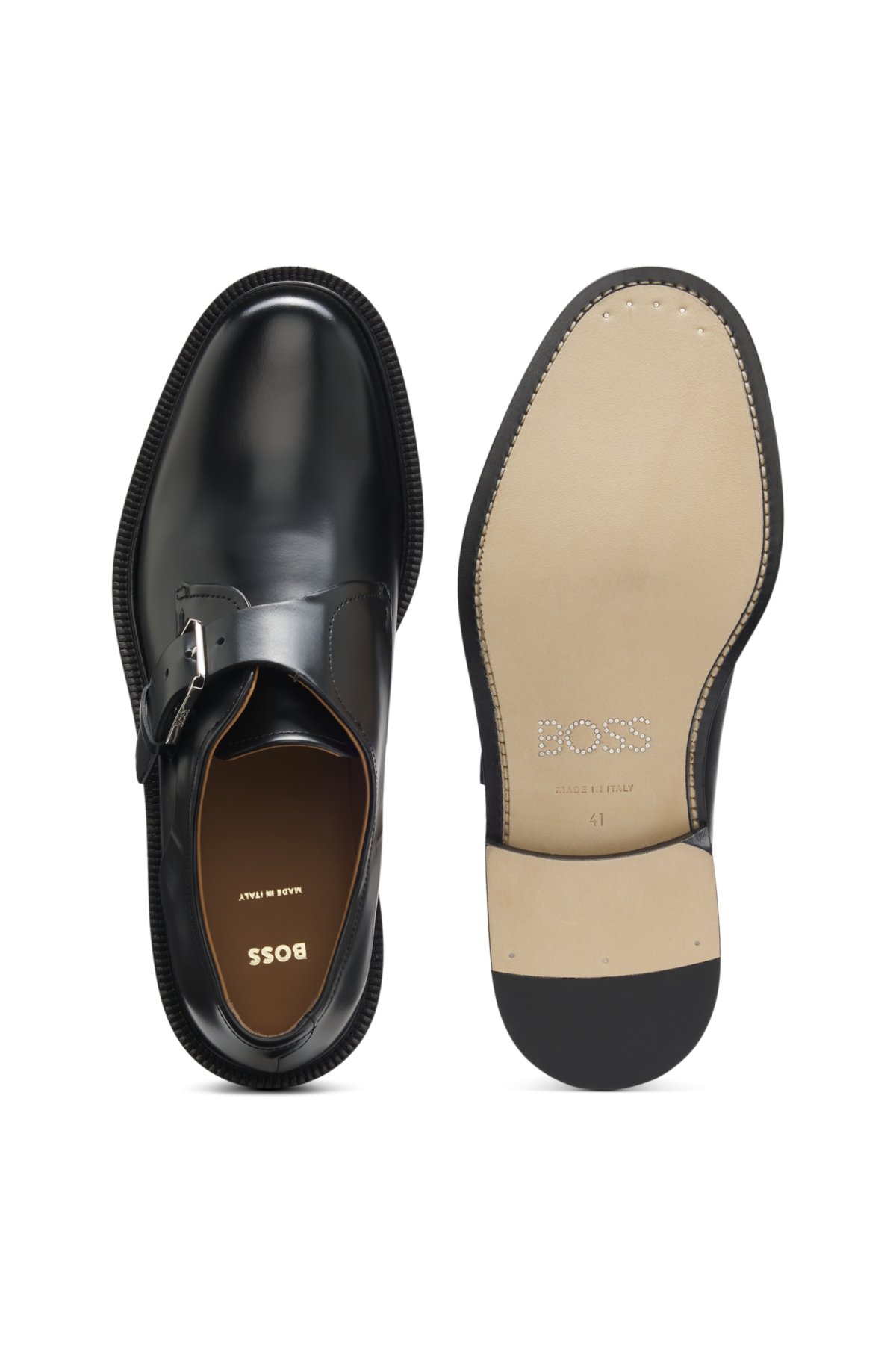 Runway monk shoes in Italian leather