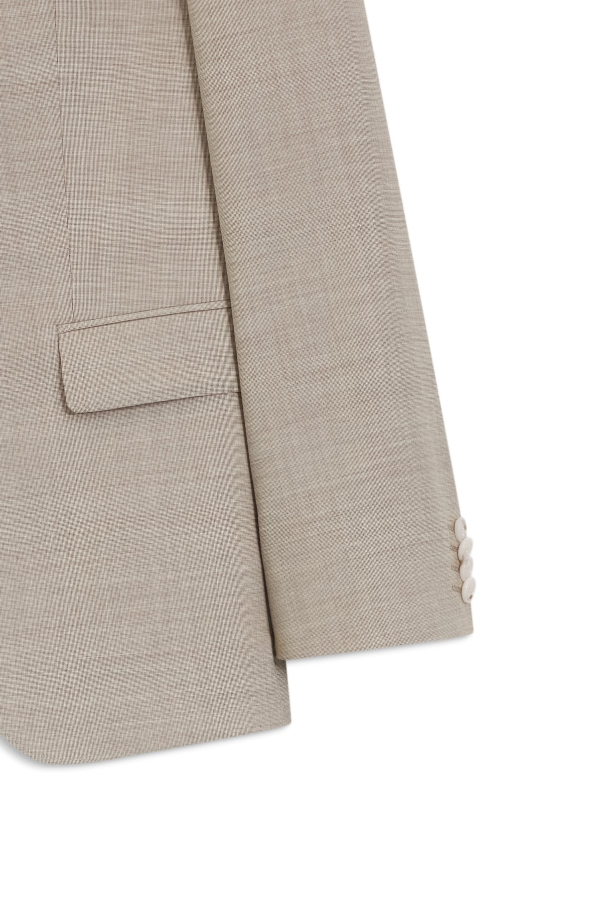 Three-piece slim-fit suit in patterned stretch wool