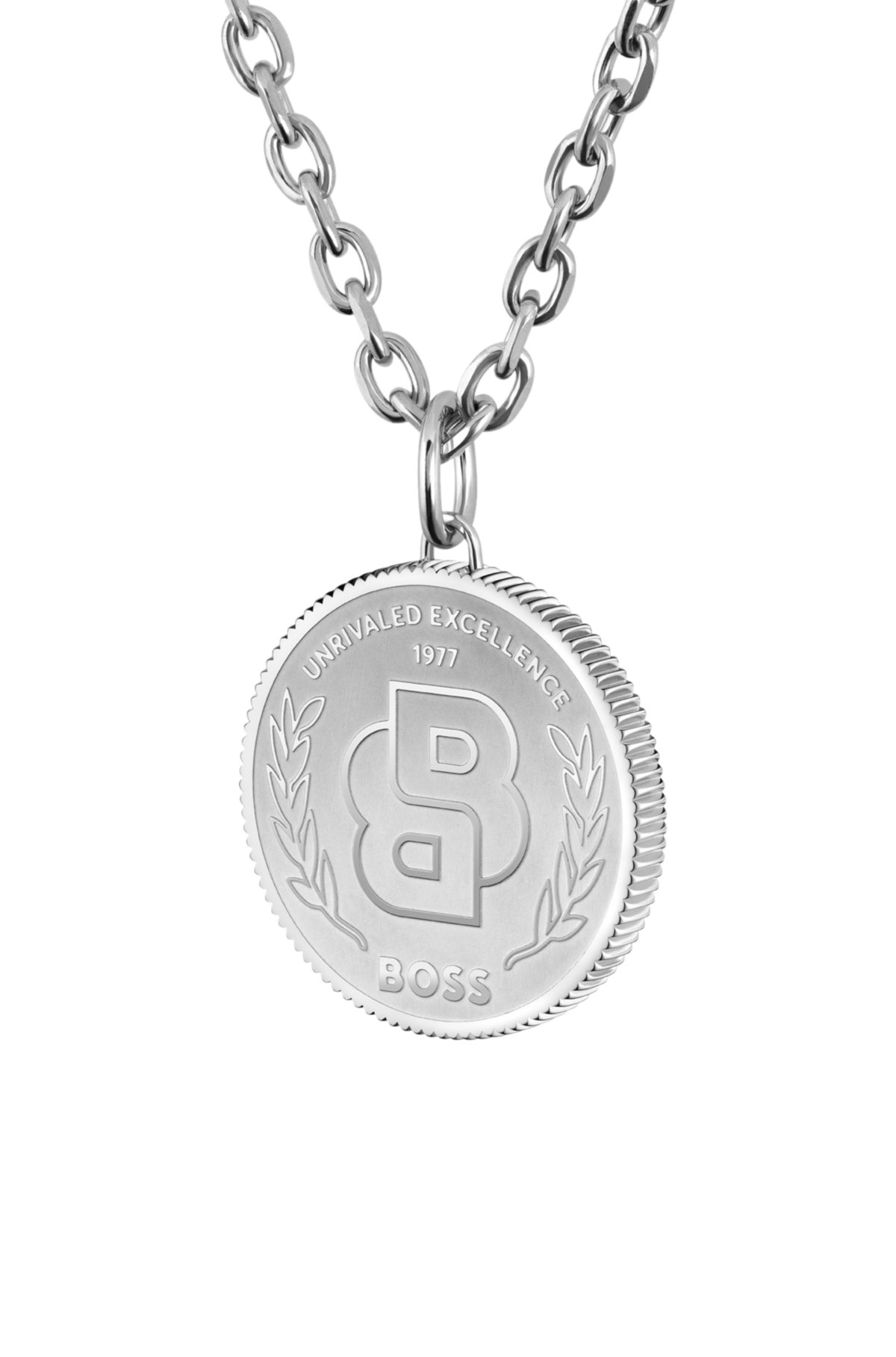 Silver-tone necklace with Double B monogram medallion