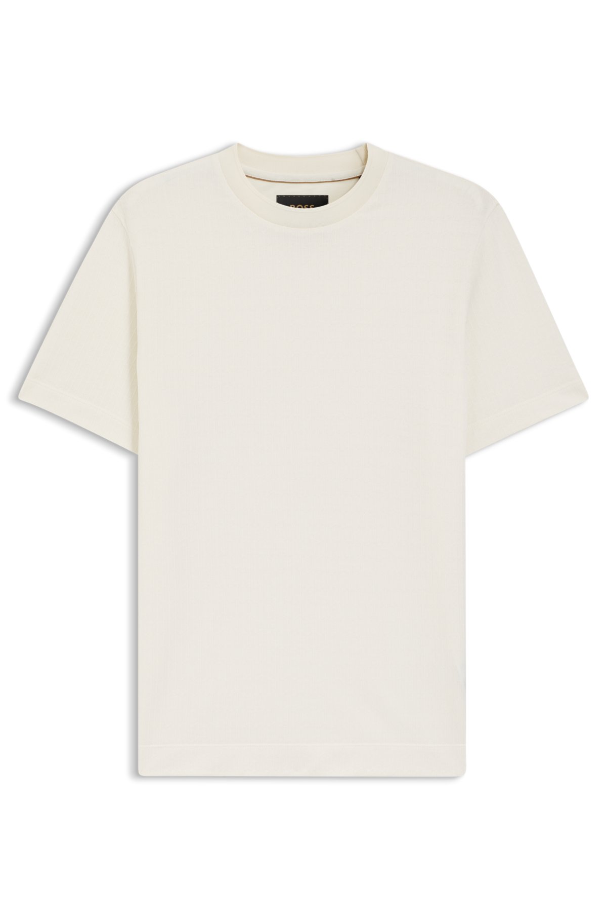 Cotton-silk T-shirt with geometric jacquard