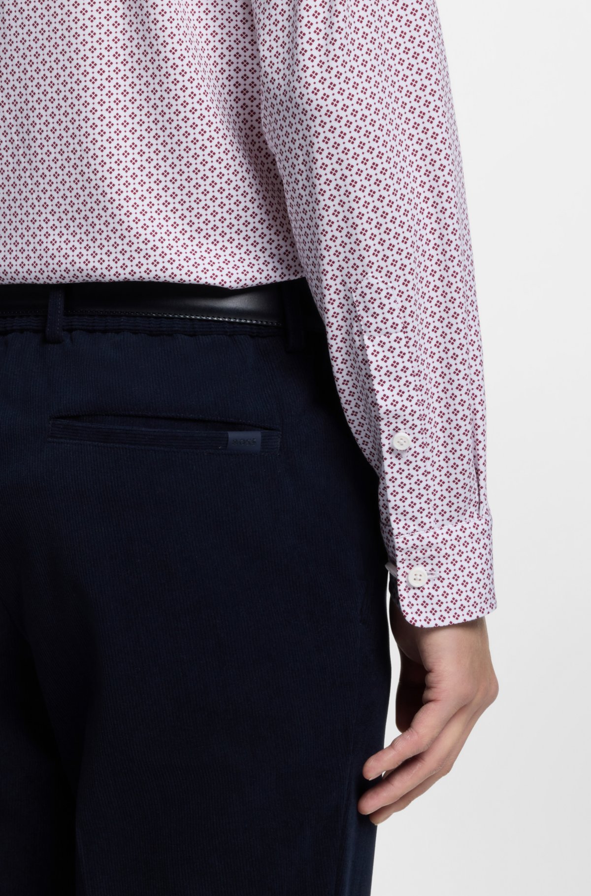Printed slim-fit shirt in a cotton blend