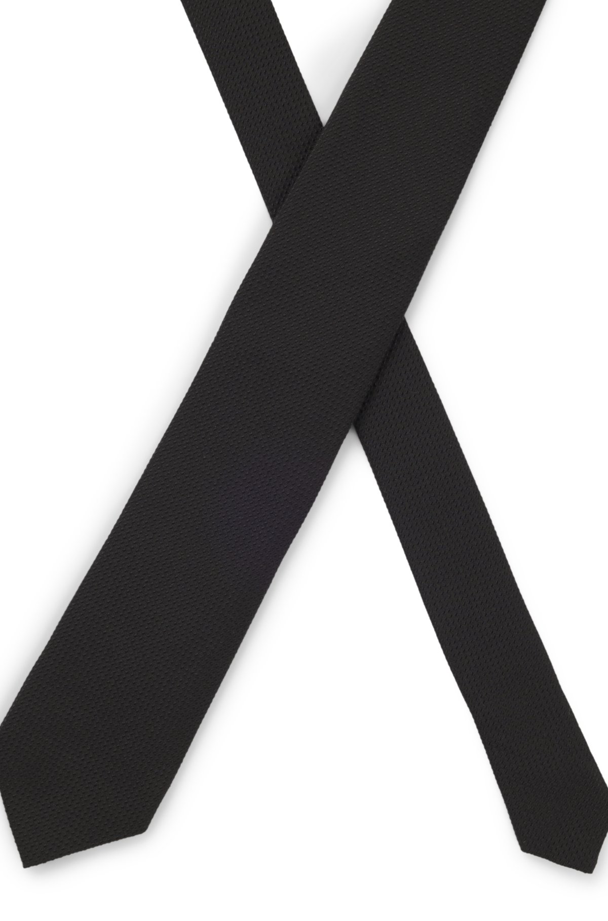 Structured tie in cotton and silk