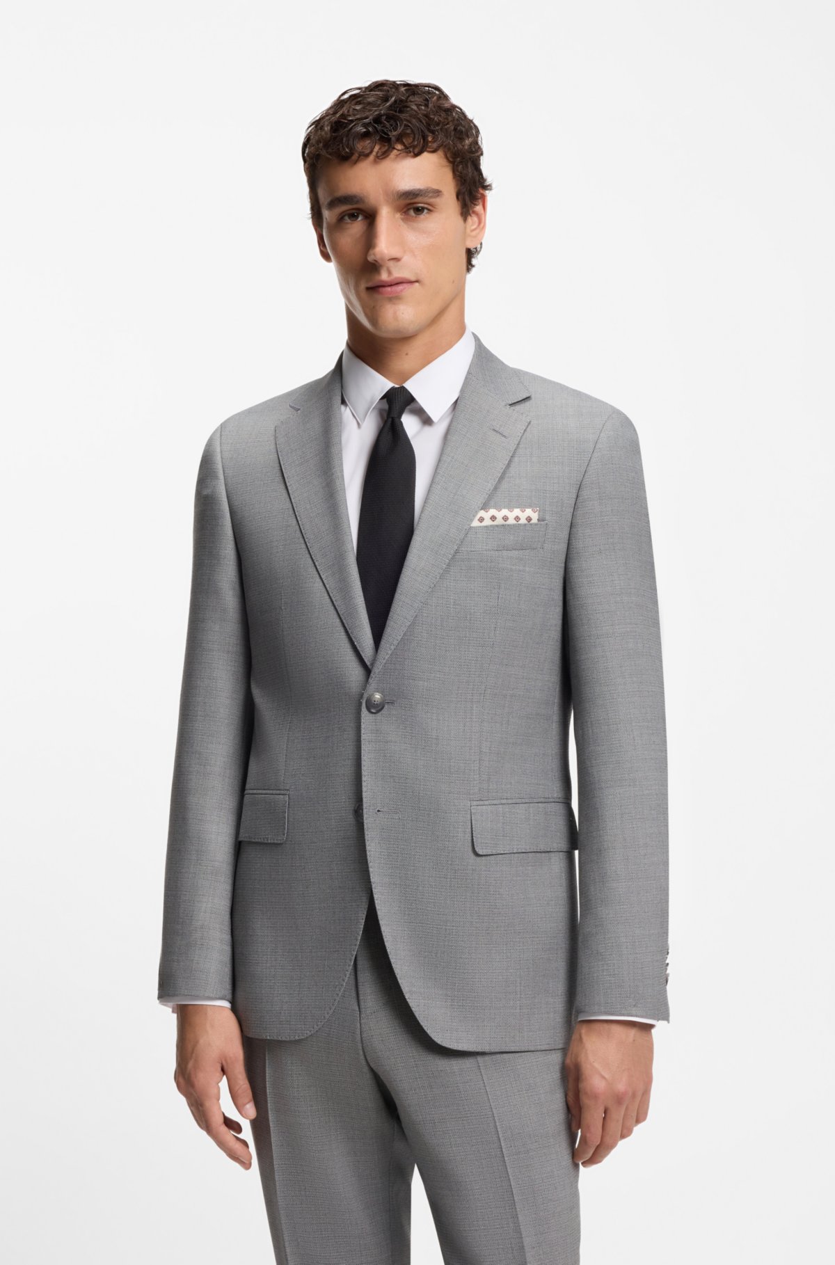 Structured tie in cotton and silk