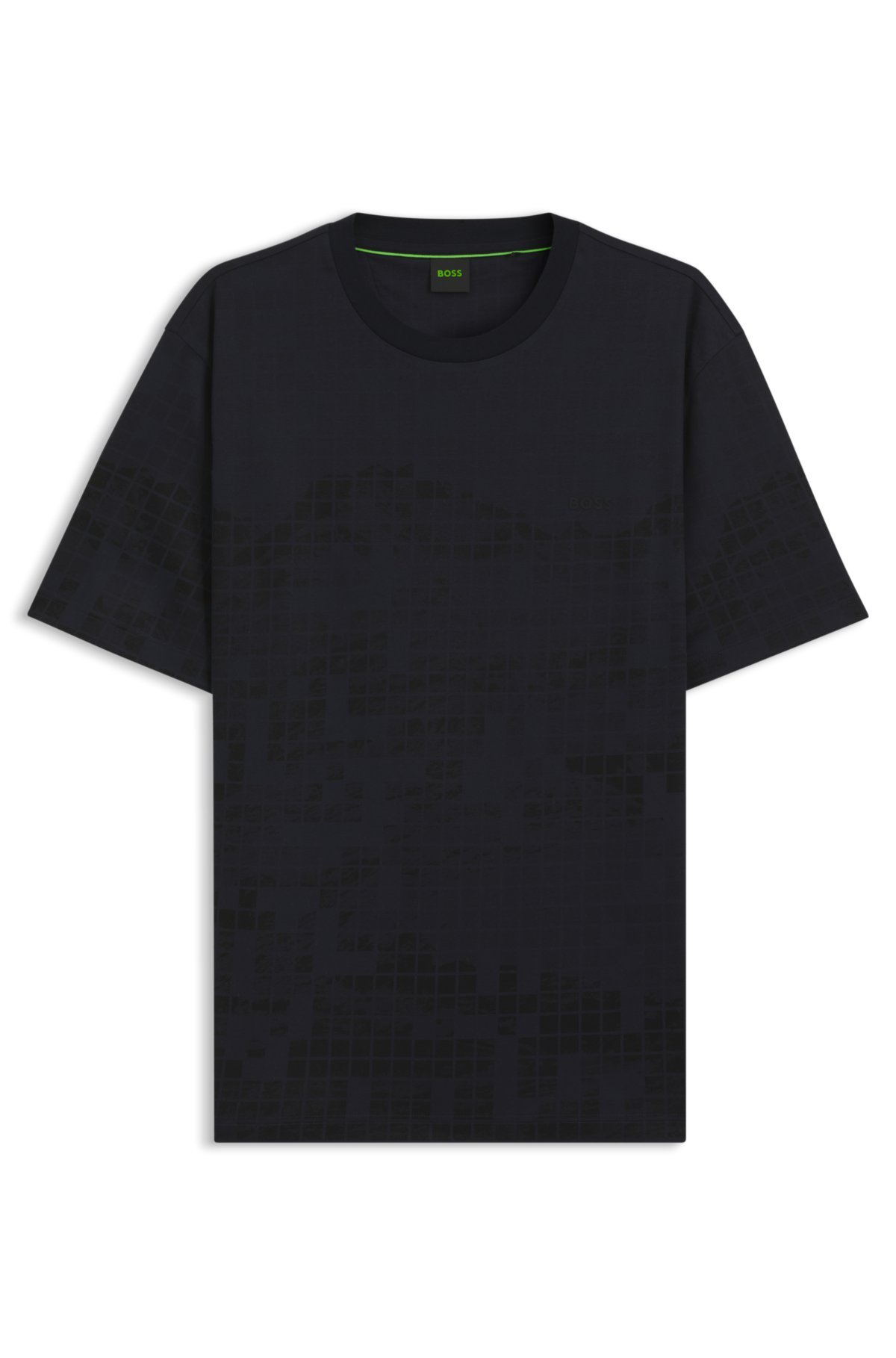Printed-graphic T-shirt in mercerised cotton