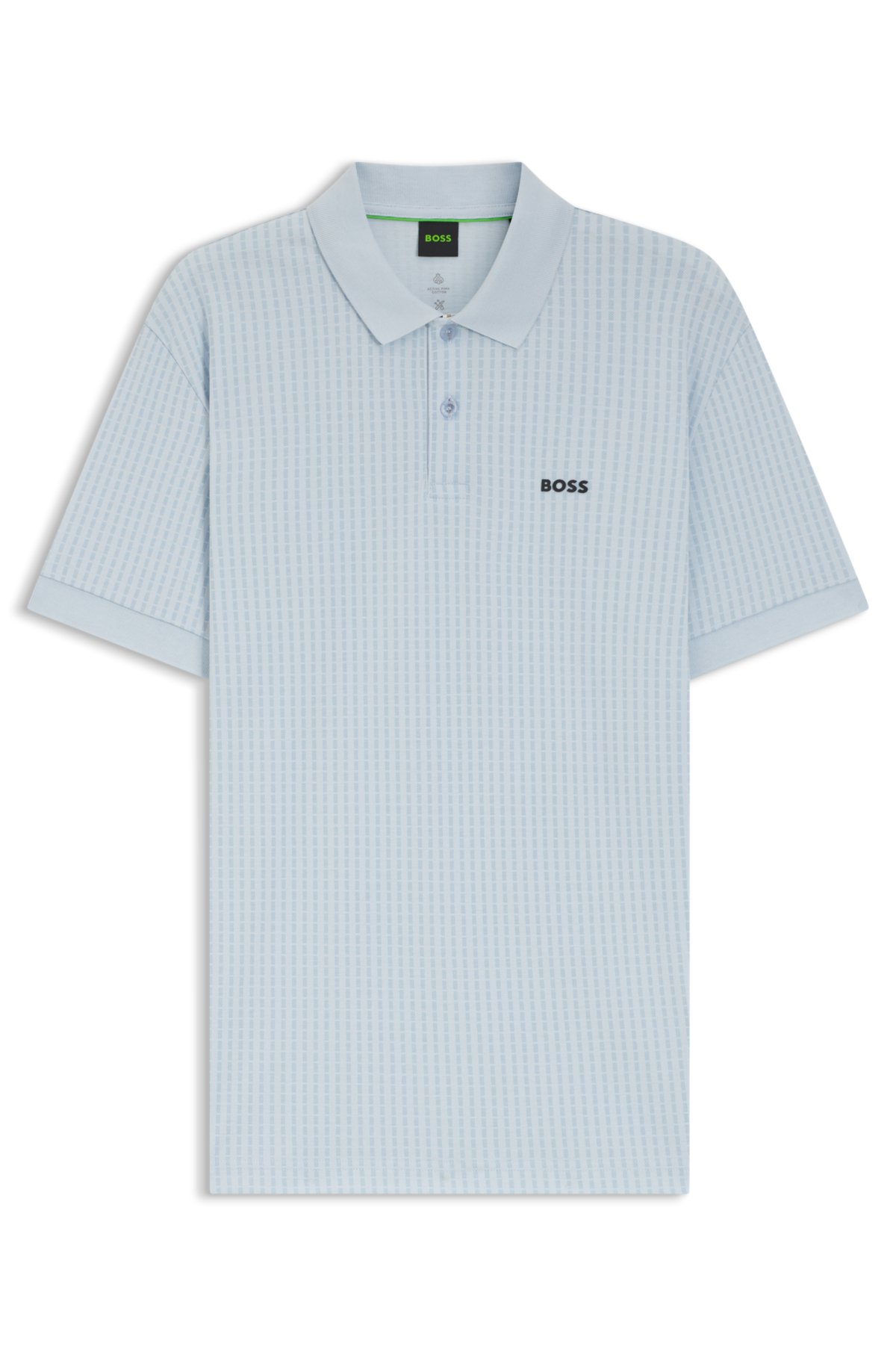 Cotton-piqué polo shirt with all-over print