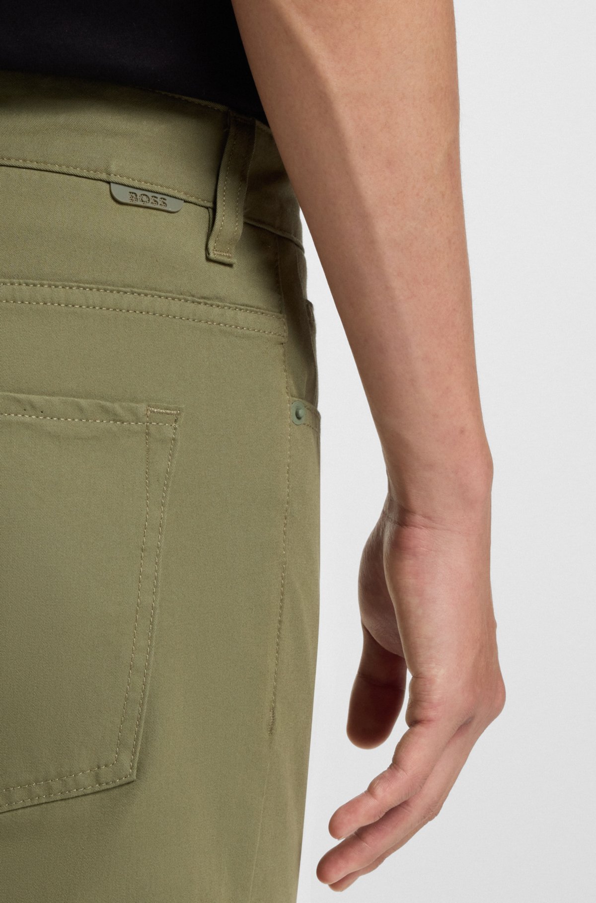 Delaware slim-fit trousers in cotton-blend twill