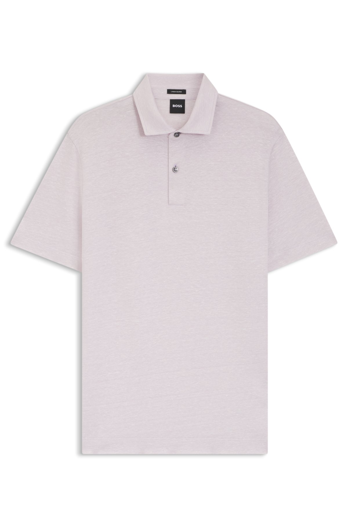 Regular-fit polo shirt in cotton and linen
