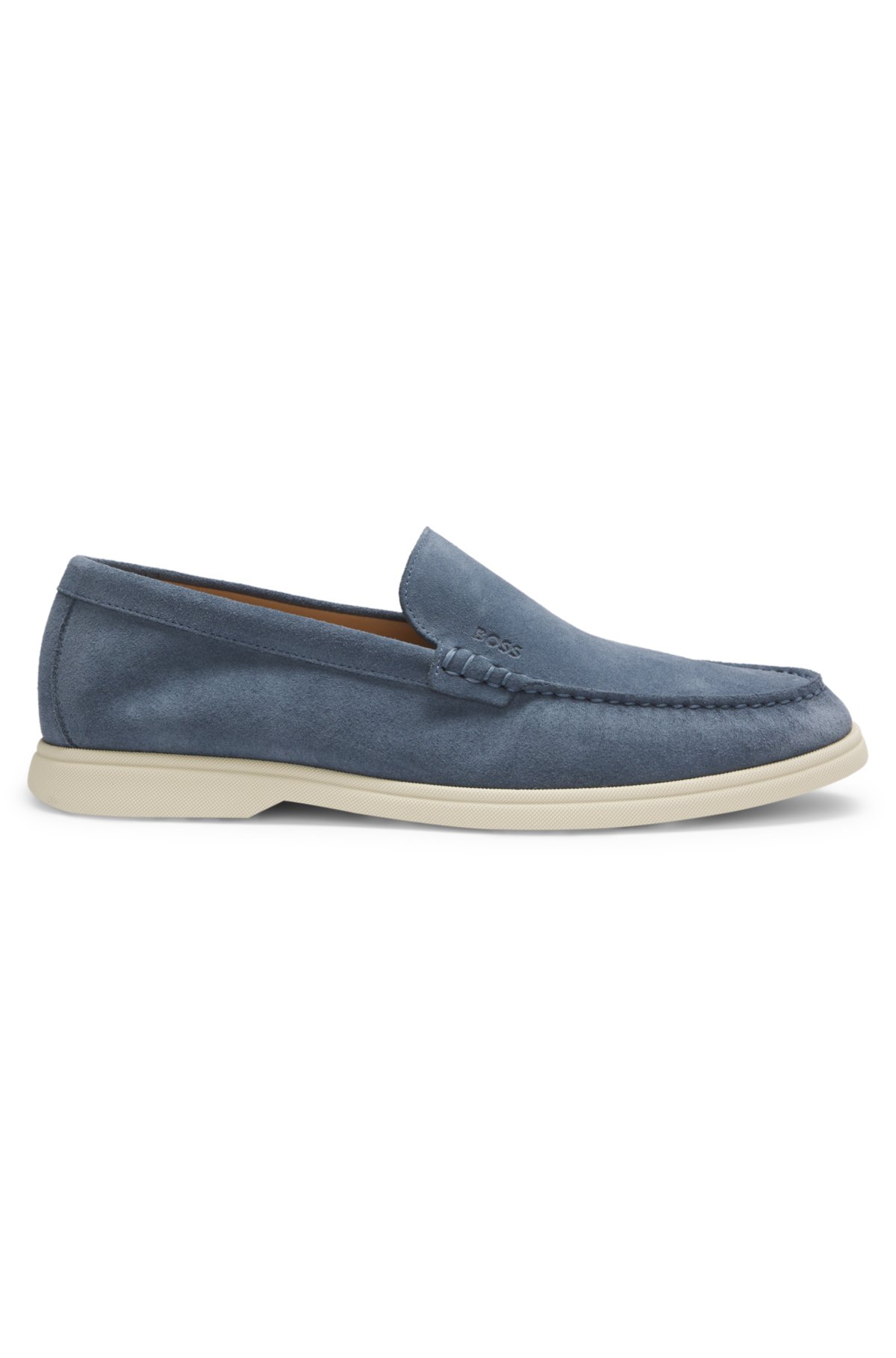 Debossed-logo loafers in suede