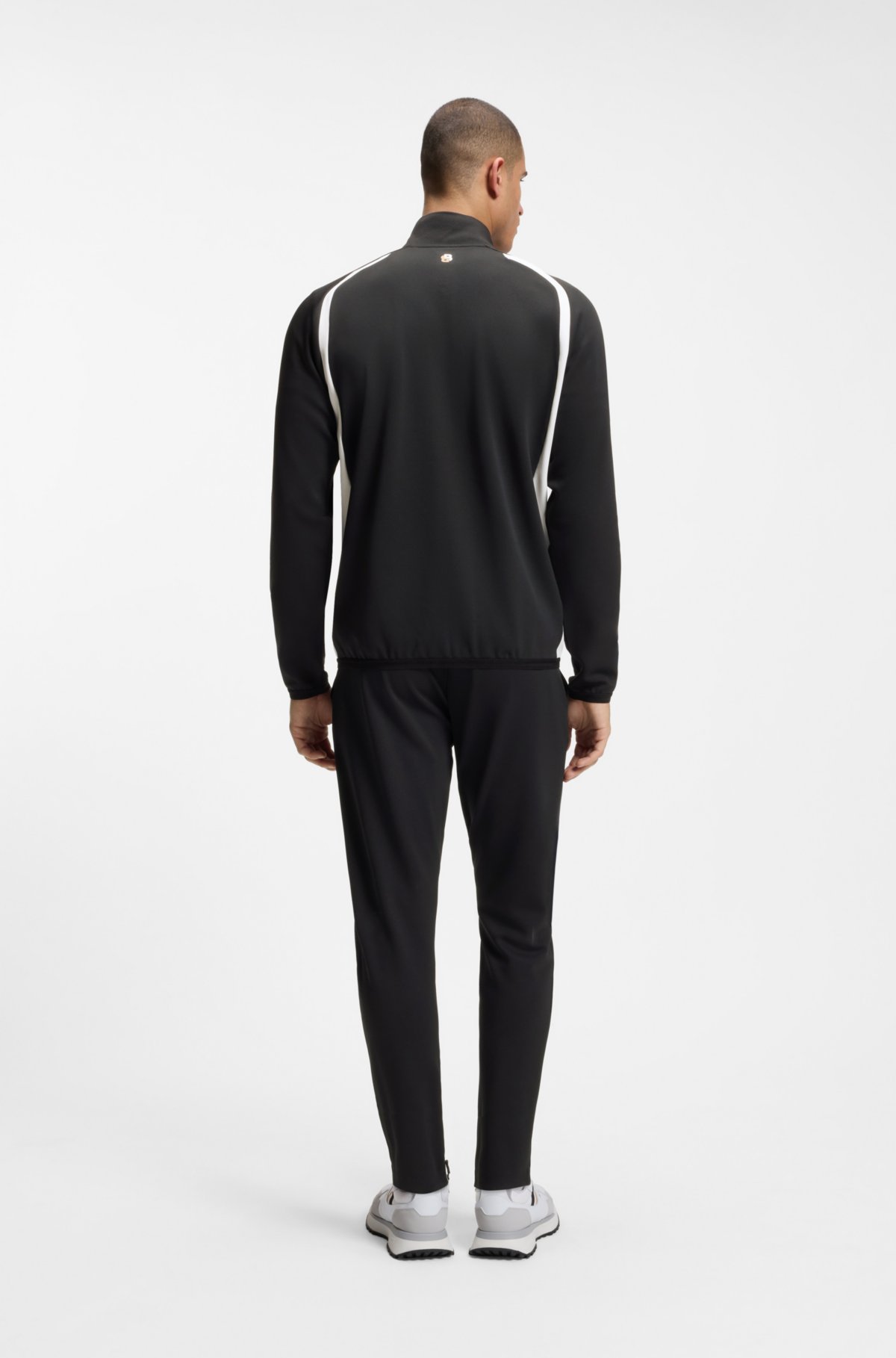 Active Zip-up sweatshirt in stretch gabardine