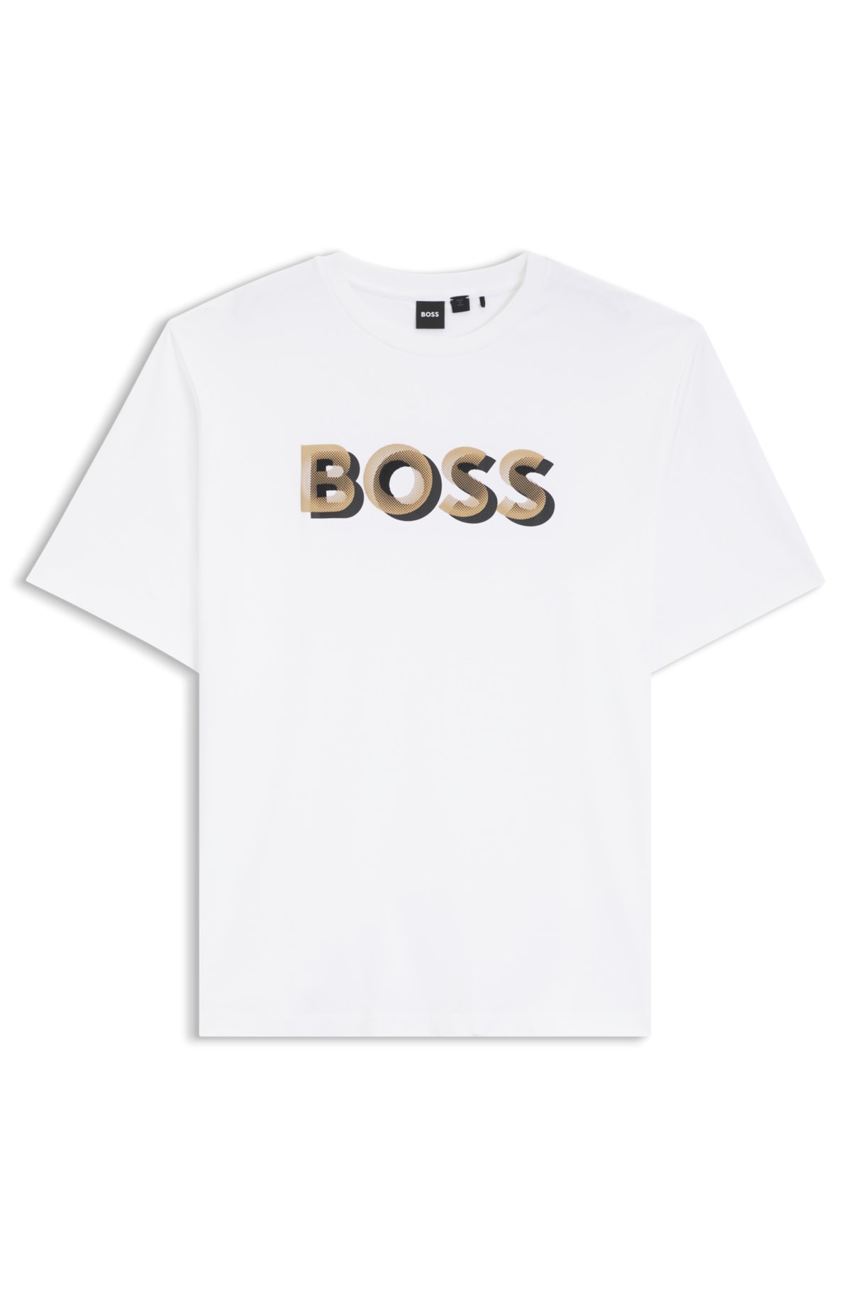 Mercerized-cotton T-shirt with logo artwork