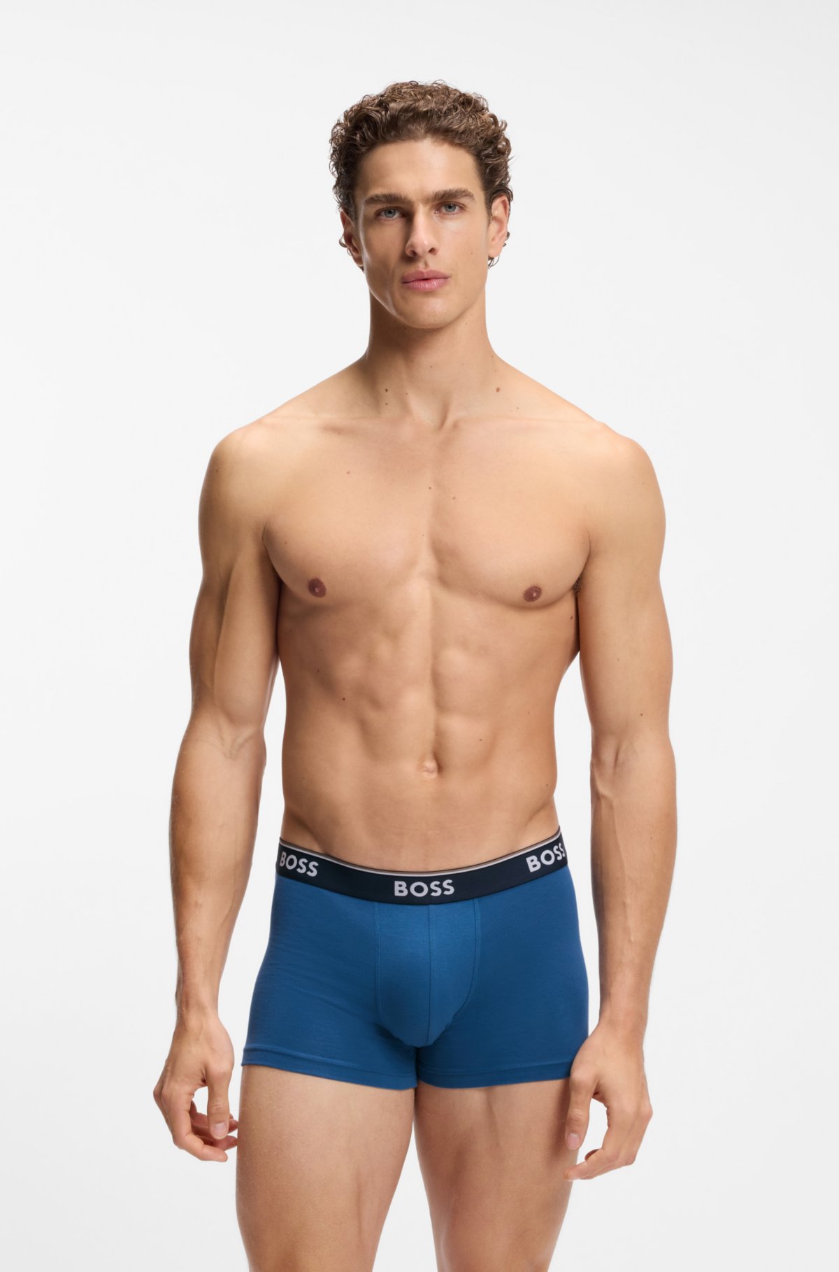 Three-pack of trunks with logo waistbands