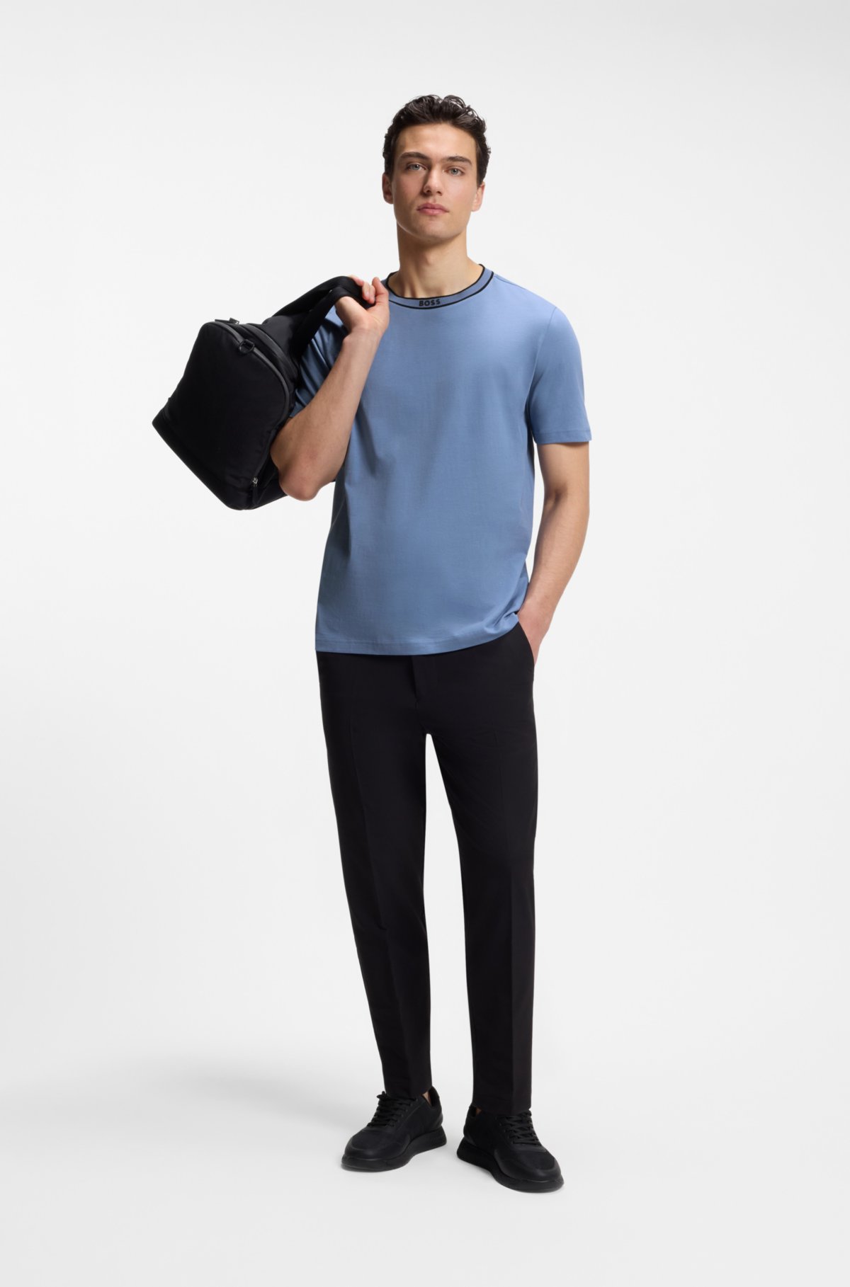 Cotton T-shirt with logo crew neck