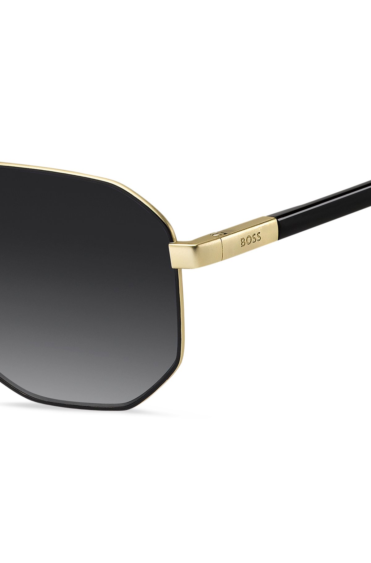 Gold-tone sunglasses with black trim