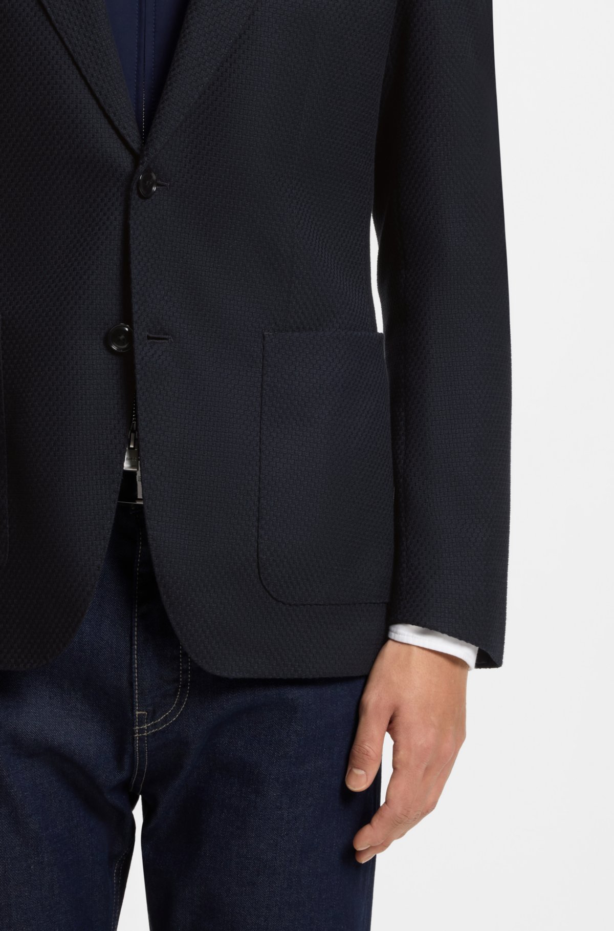 Slim-fit jacket with integrated vest