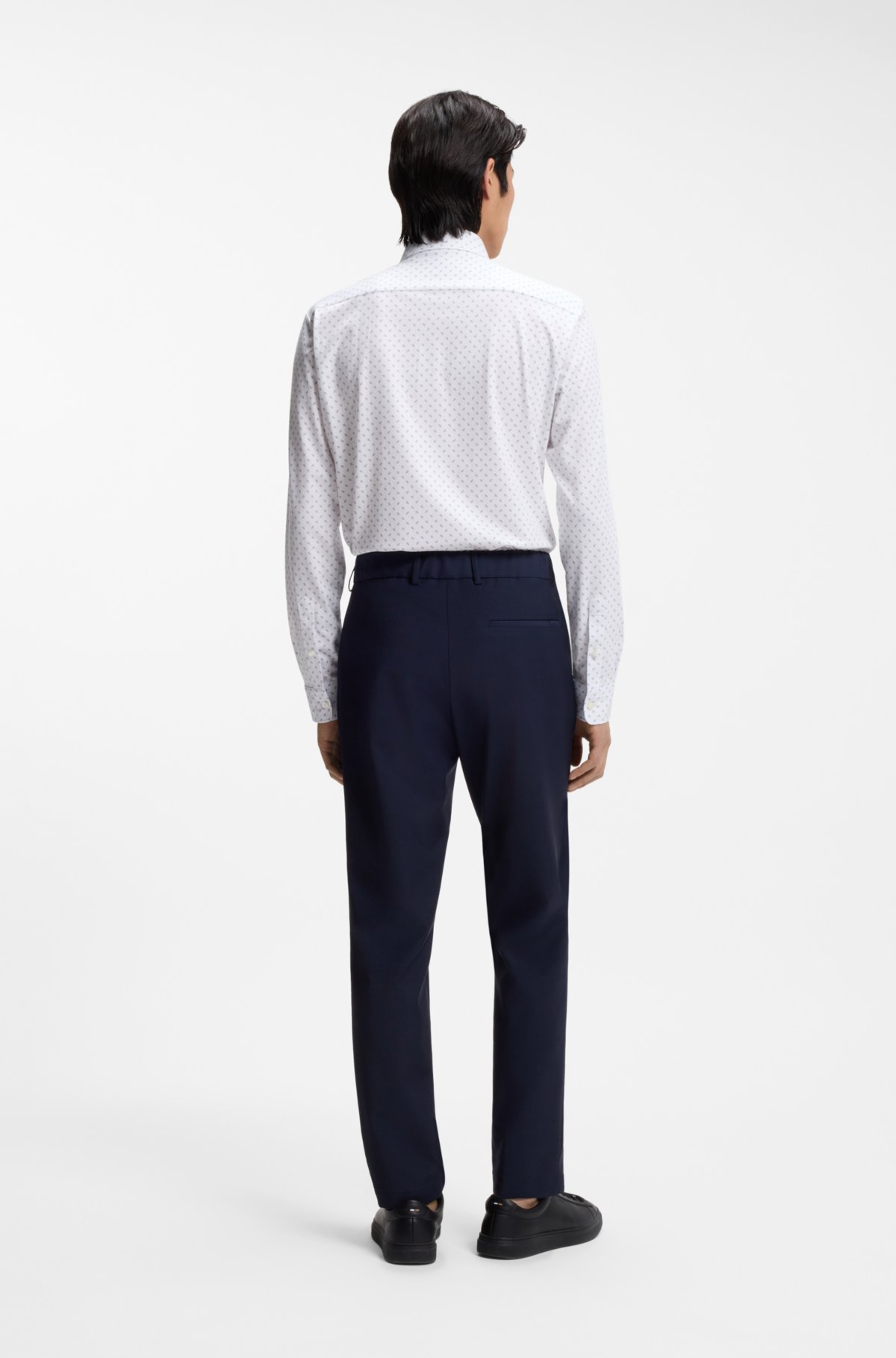 Printed slim-fit shirt in a cotton blend