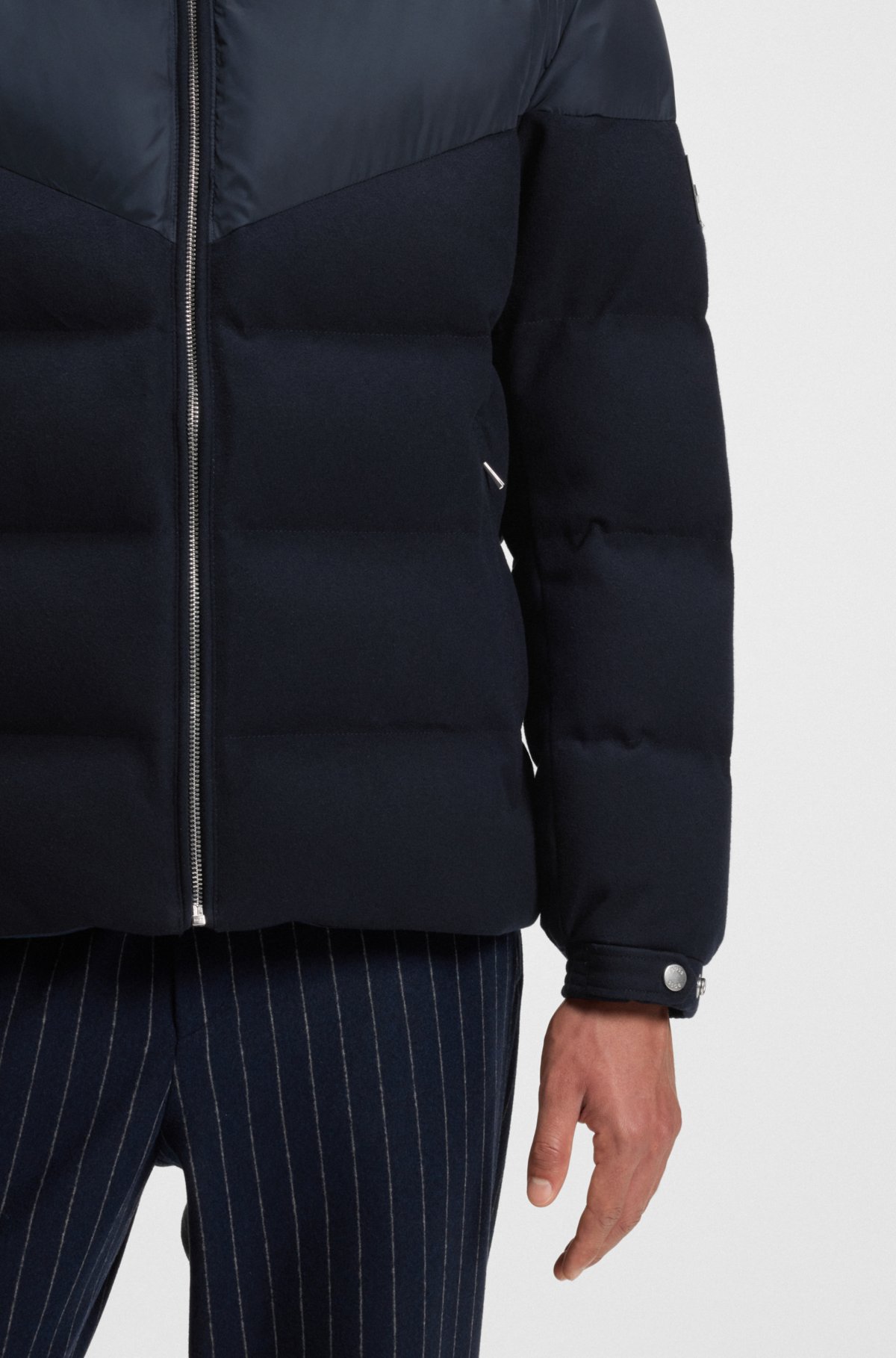 Brushed-flannel jacket with waterproof finish