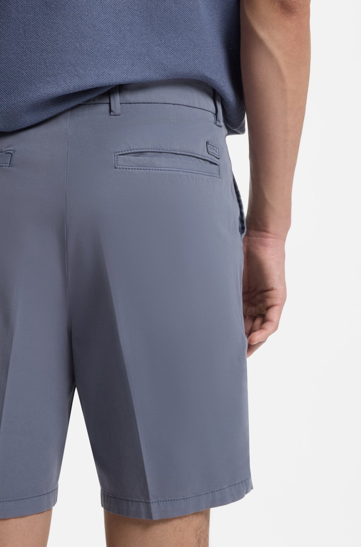 Modern-fit shorts in stretch-cotton twill