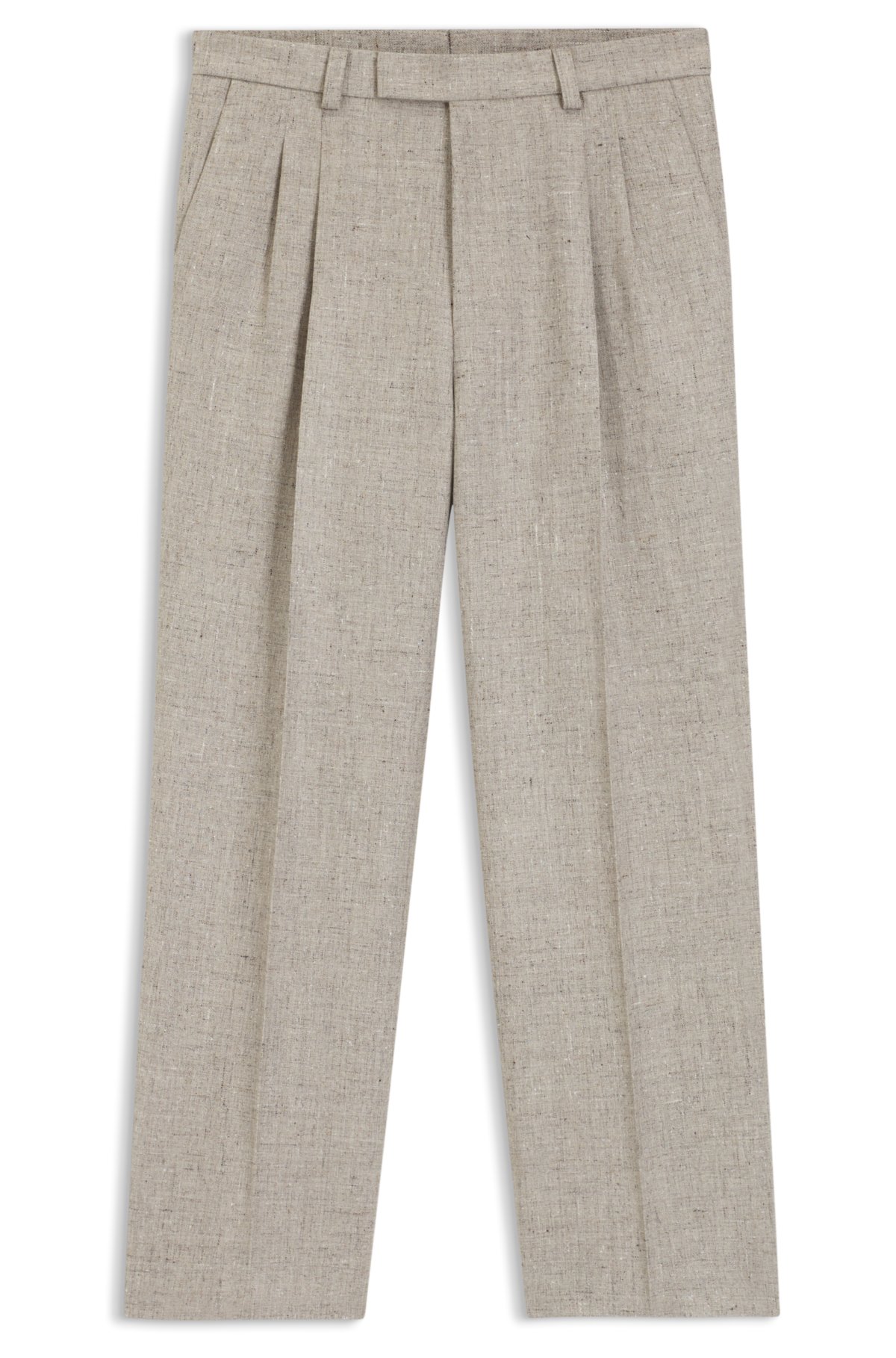 Micro-patterned trousers in an oversized-fit