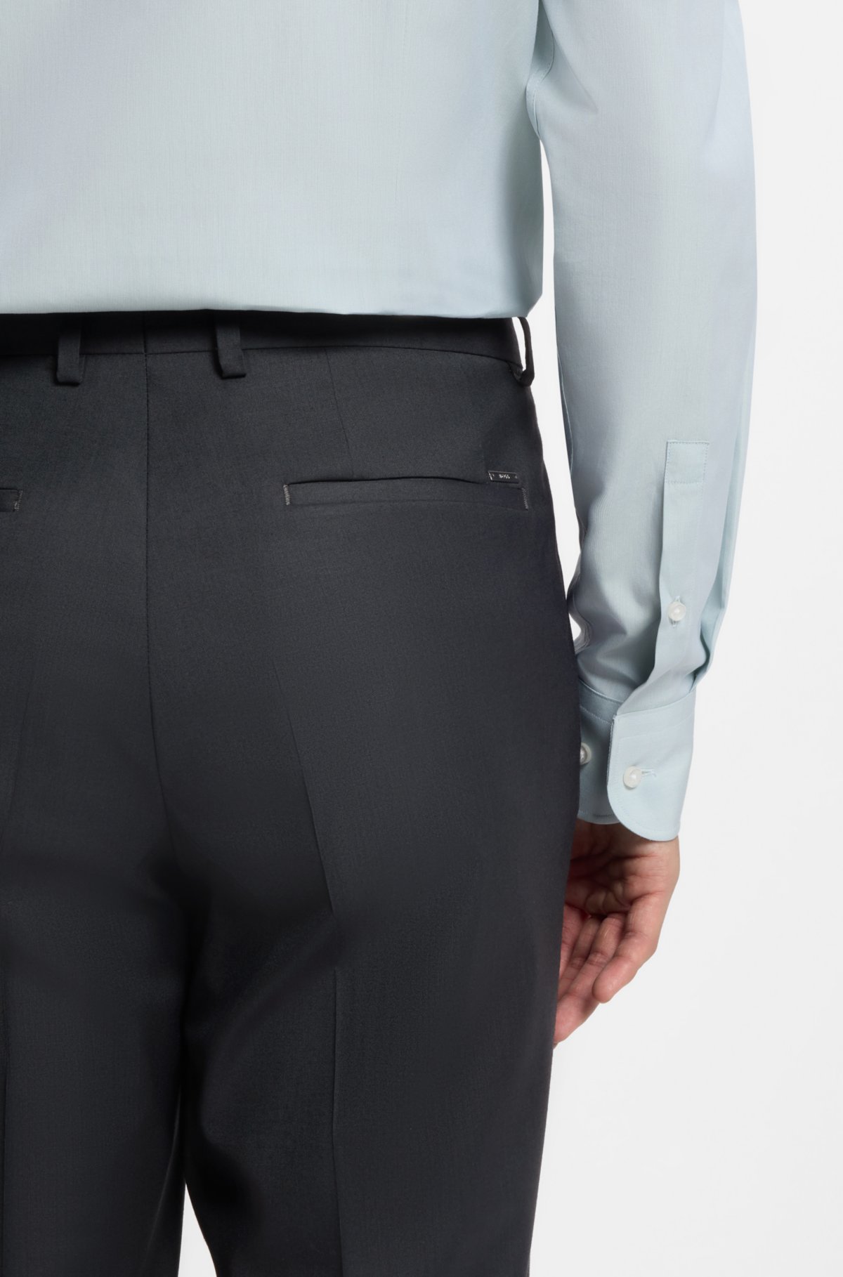 Melange slim-fit trousers in a wool blend