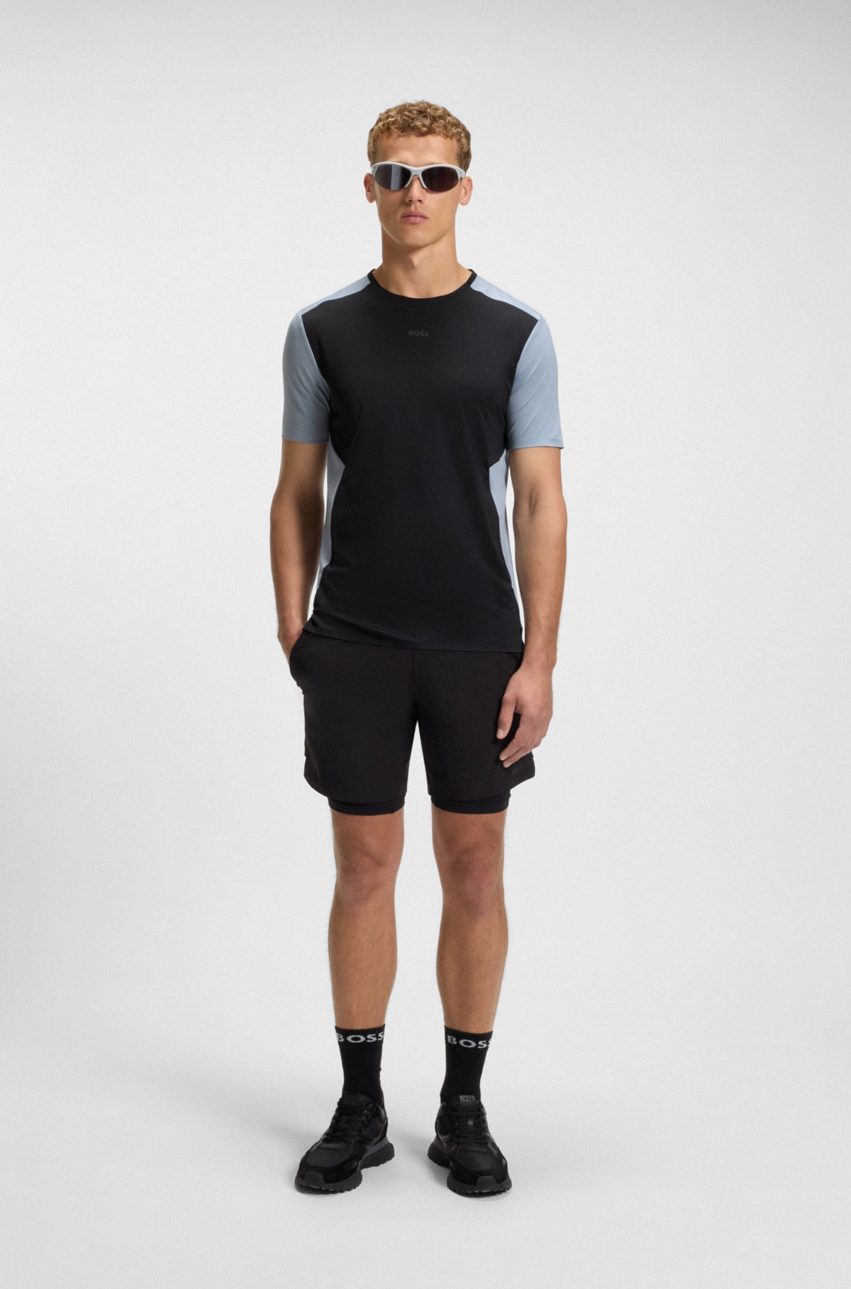Active mesh-jersey T-shirt with decorative reflective details
