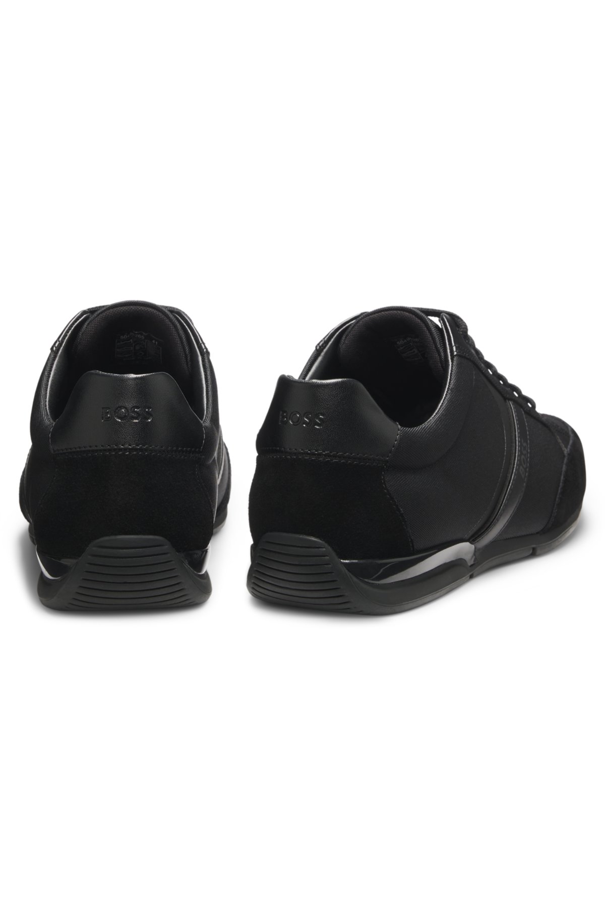 Mixed-material trainers with suede and faux leather