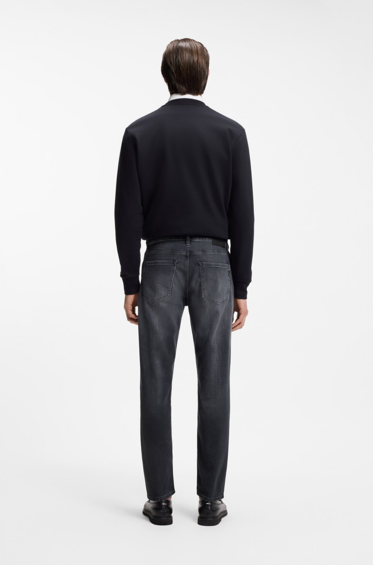 Maine grey regular-fit jeans in Italian denim