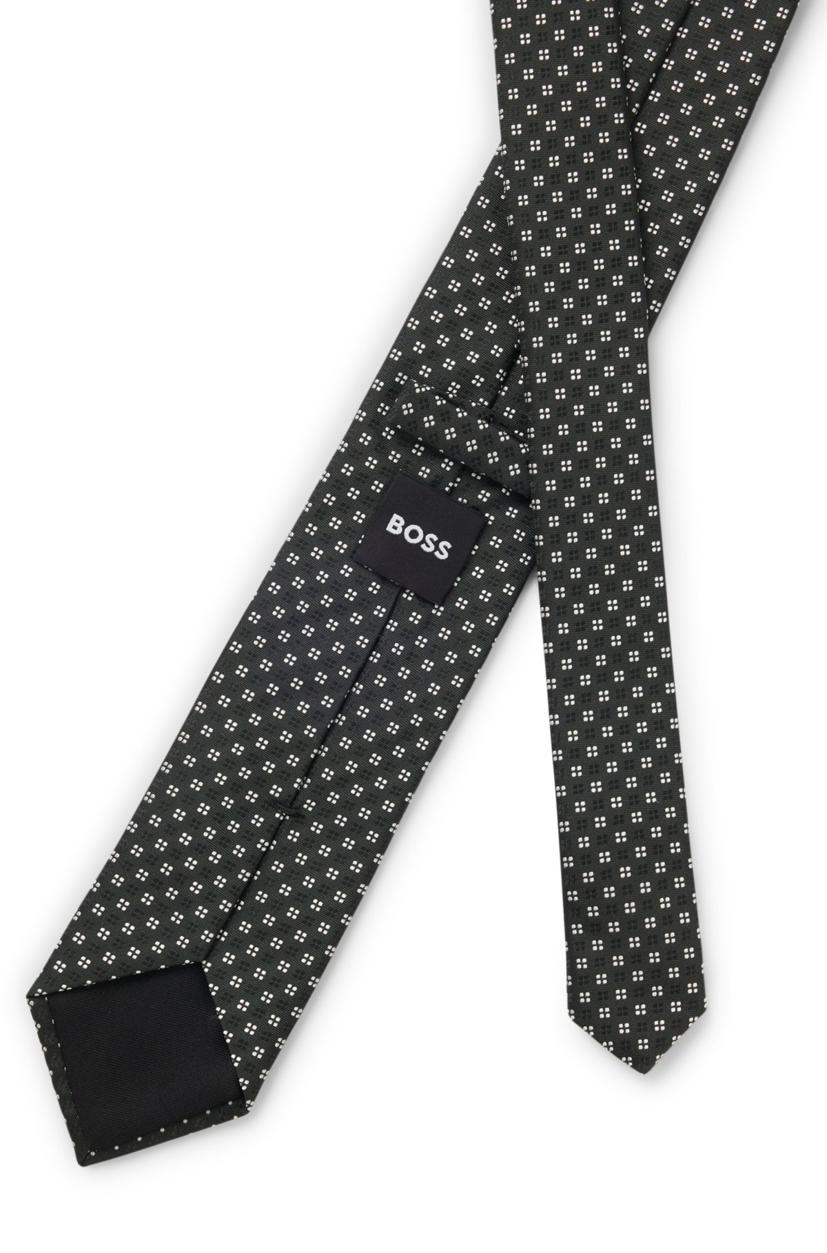 Jacquard-pattern tie in a silk blend
