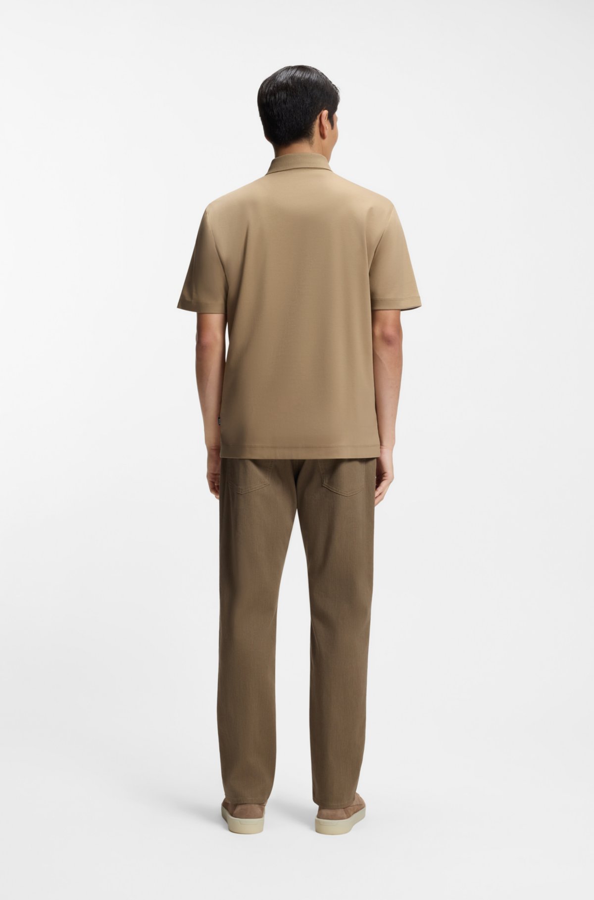Mercerized-cotton polo shirt with Double B monogram