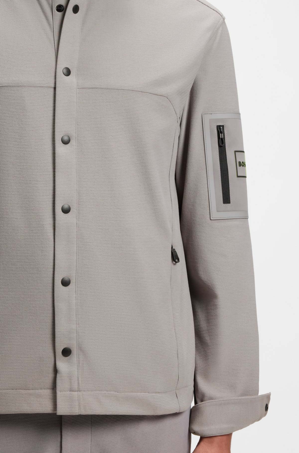Relaxed-fit overshirt in waffle fabric