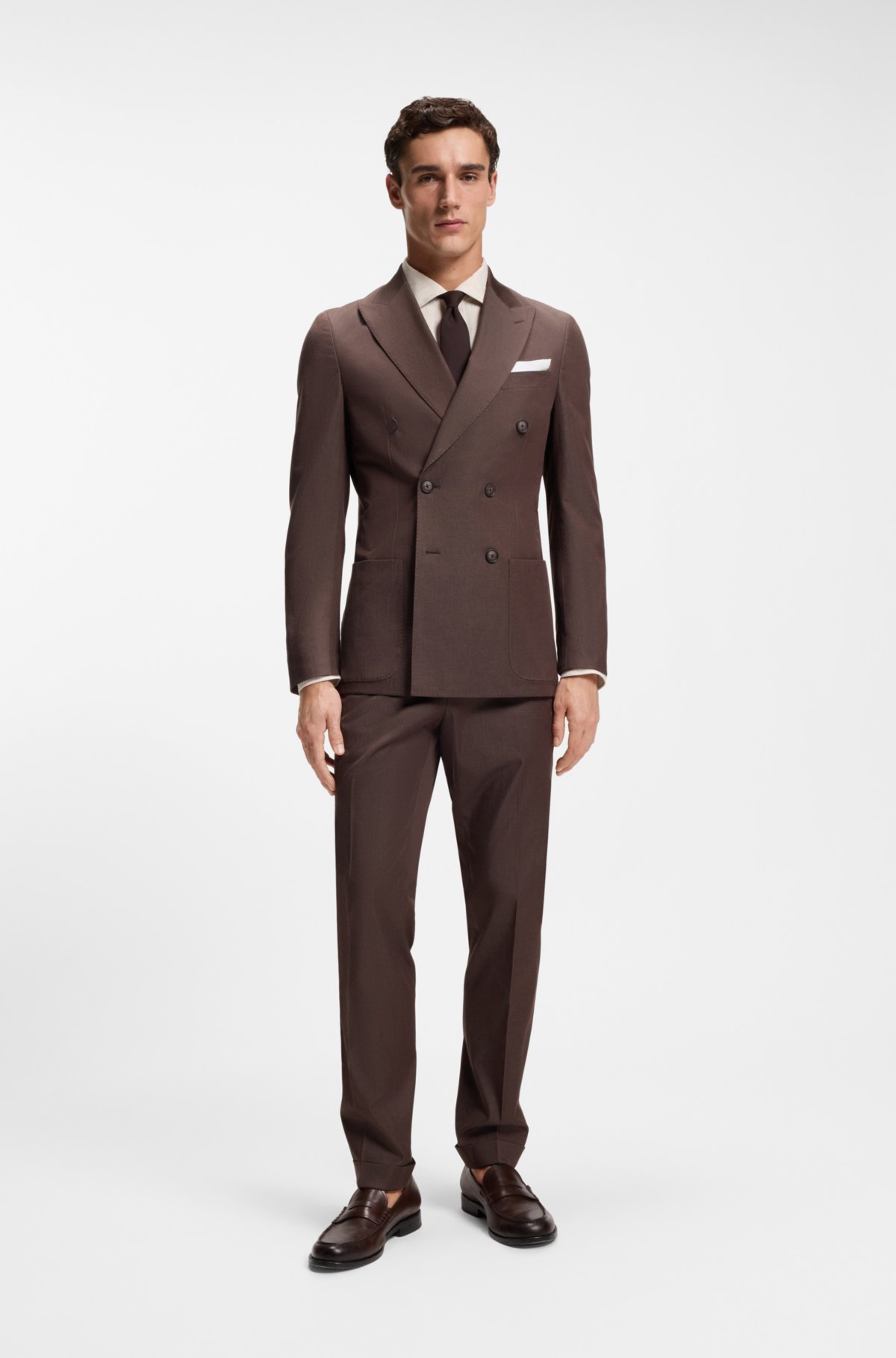 Regular-fit shirt in washed linen