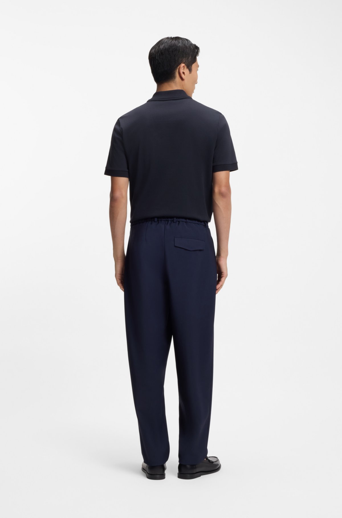 Monogram-placket polo shirt in a cotton blend