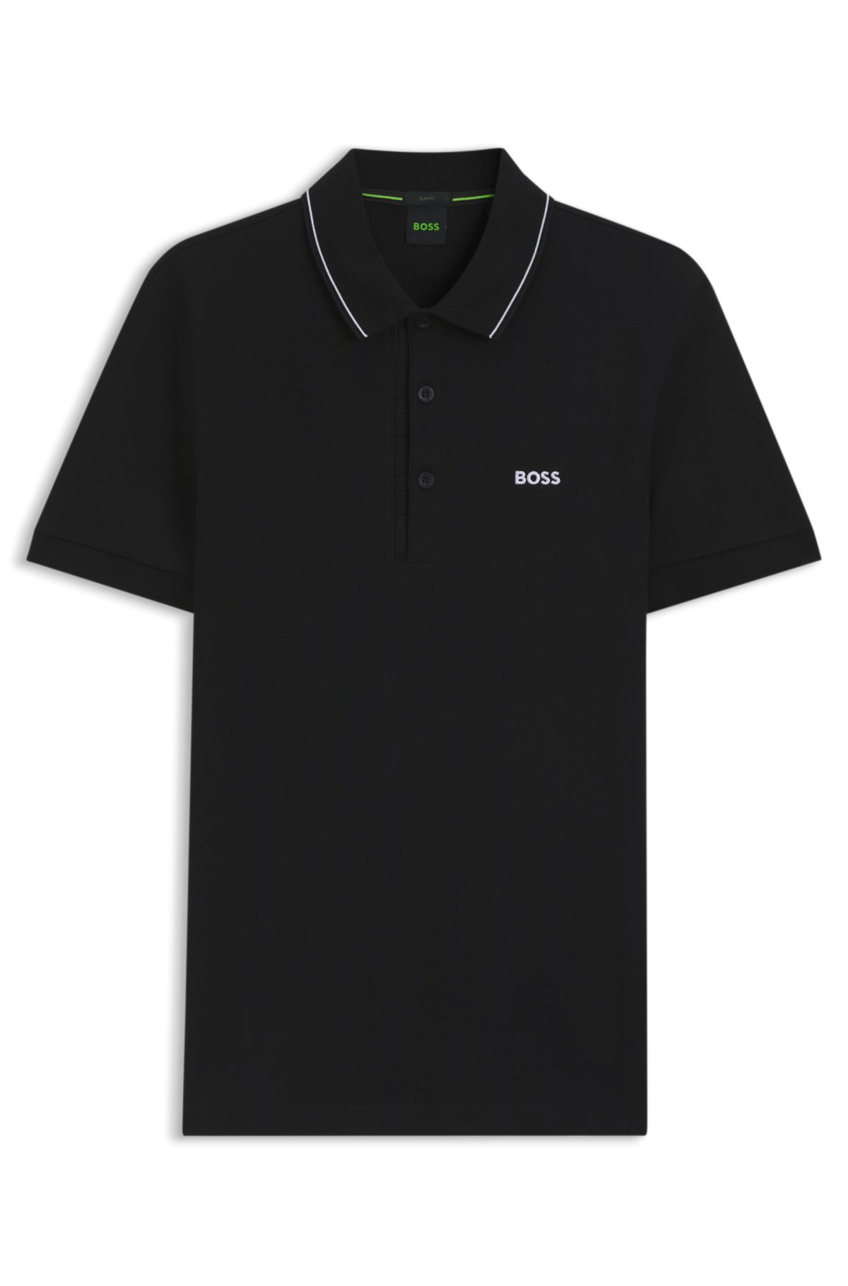 Tonal-logo slim-fit polo shirt in cotton piqué